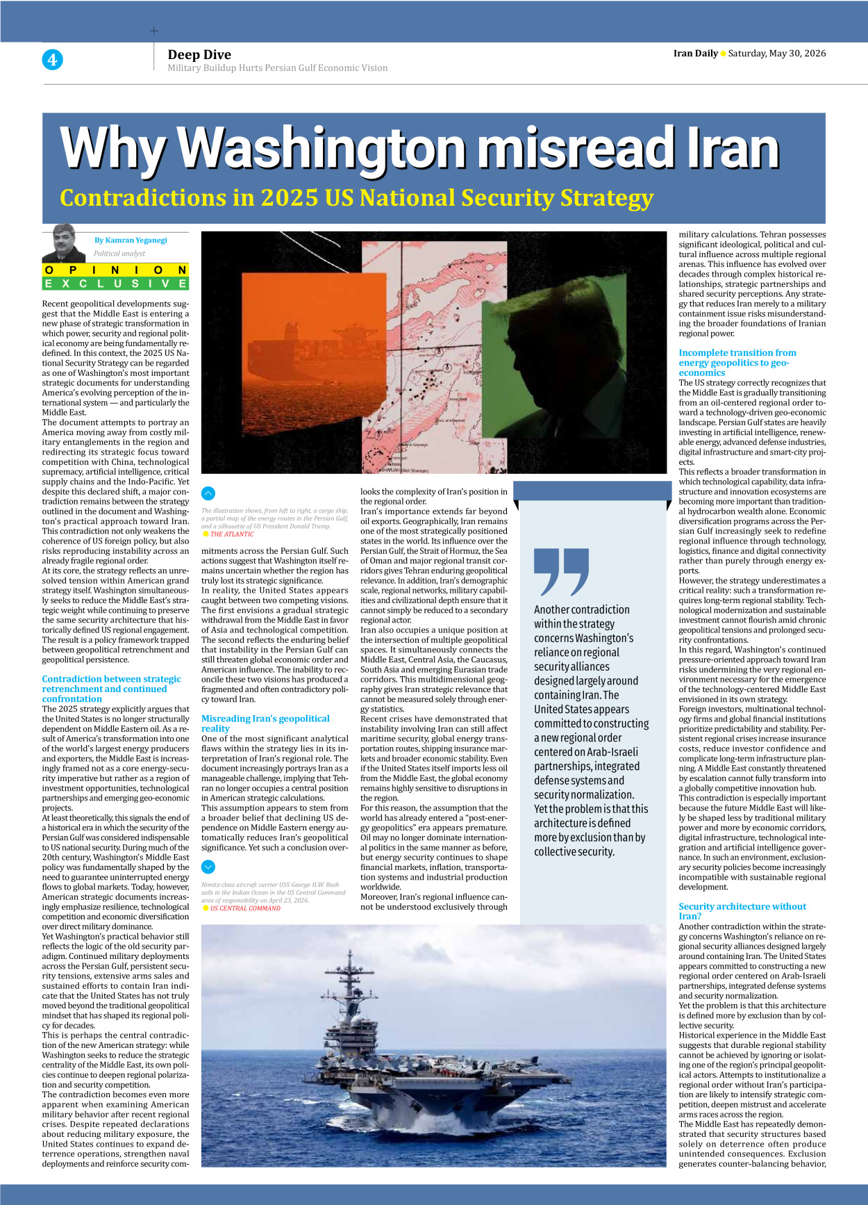 Iran Daily - Number Eight Thousand One Hundred and Twenty Eight - 30 May 2026 - Page 4