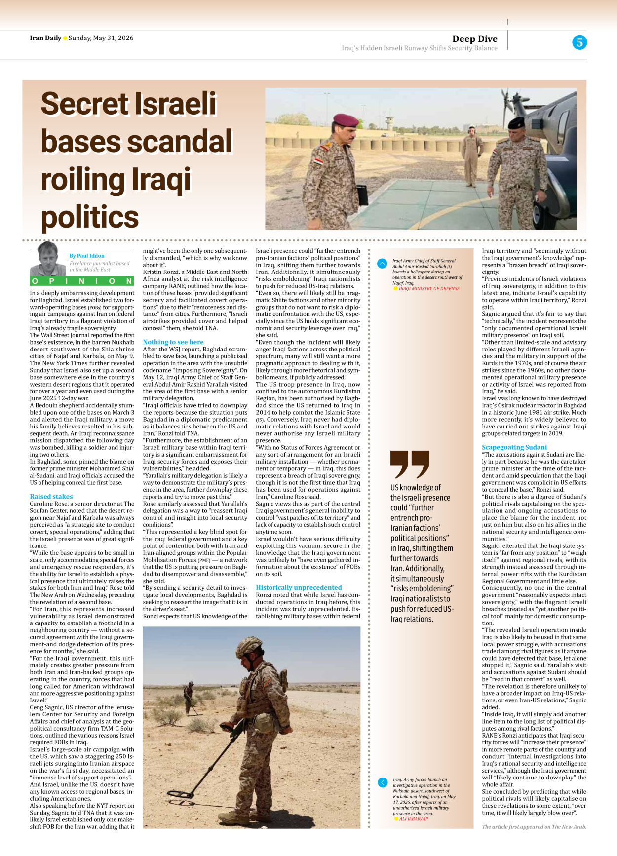 Iran Daily - Number Eight Thousand One Hundred and Twenty Nine - 31 May 2026 - Page 5