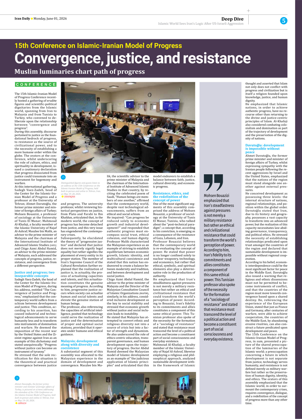 Iran Daily - Number Eight Thousand One Hundred and Thirty - 01 June 2026 - Page 5