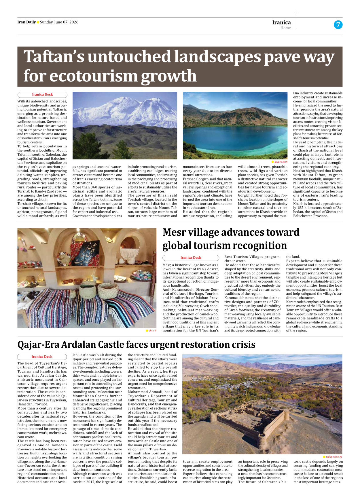 Iran Daily - Number Eight Thousand One Hundred and Thirty Four - 07 June 2026 - Page 7