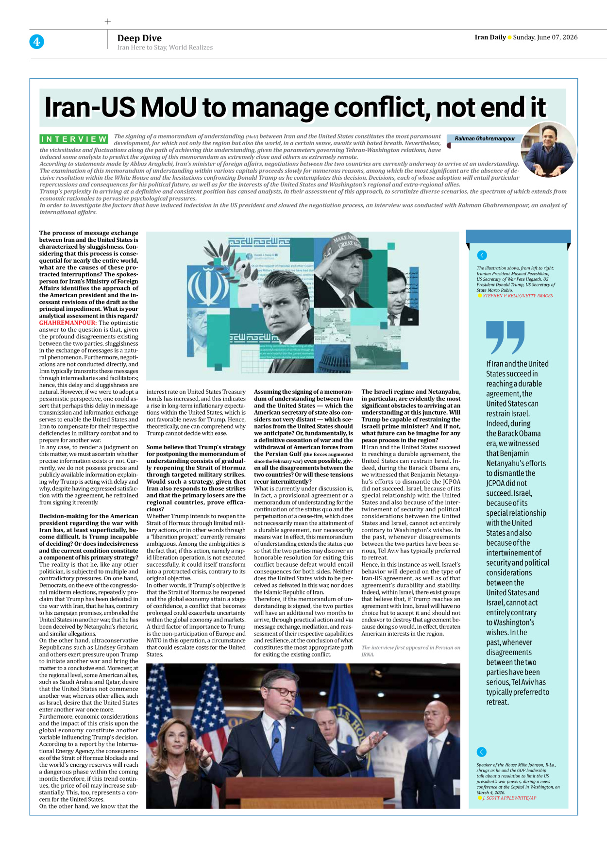 Iran Daily - Number Eight Thousand One Hundred and Thirty Four - 07 June 2026 - Page 4