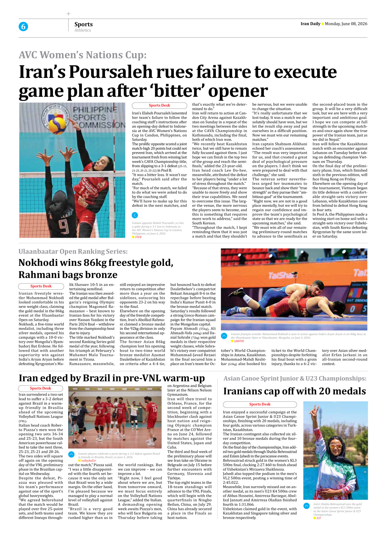 Iran Daily - Number Eight Thousand One Hundred and Thirty Five - 08 June 2026 - Page 6