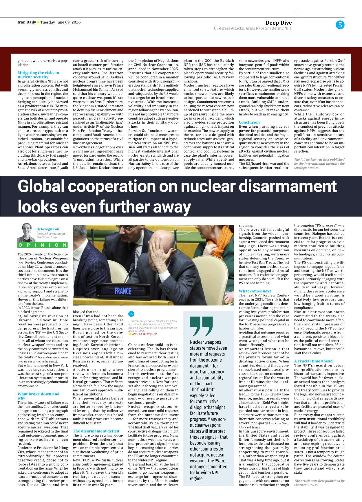 Iran Daily - Number Eight Thousand One Hundred and Thirty Six - 09 June 2026 - Page 5