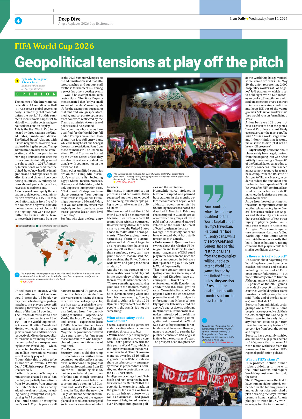 Iran Daily - Number Eight Thousand One Hundred and Thirty Seven - 10 June 2026 - Page 4