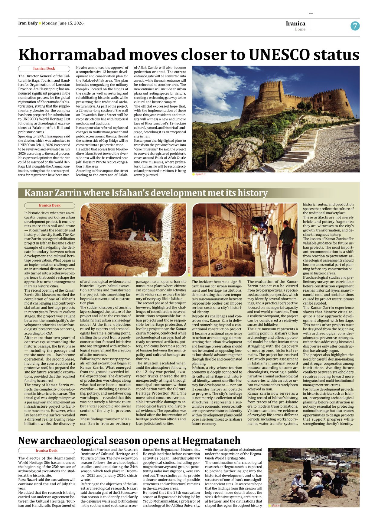 Iran Daily - Number Eight Thousand One Hundred and Forty One - 15 June 2026 - Page 7