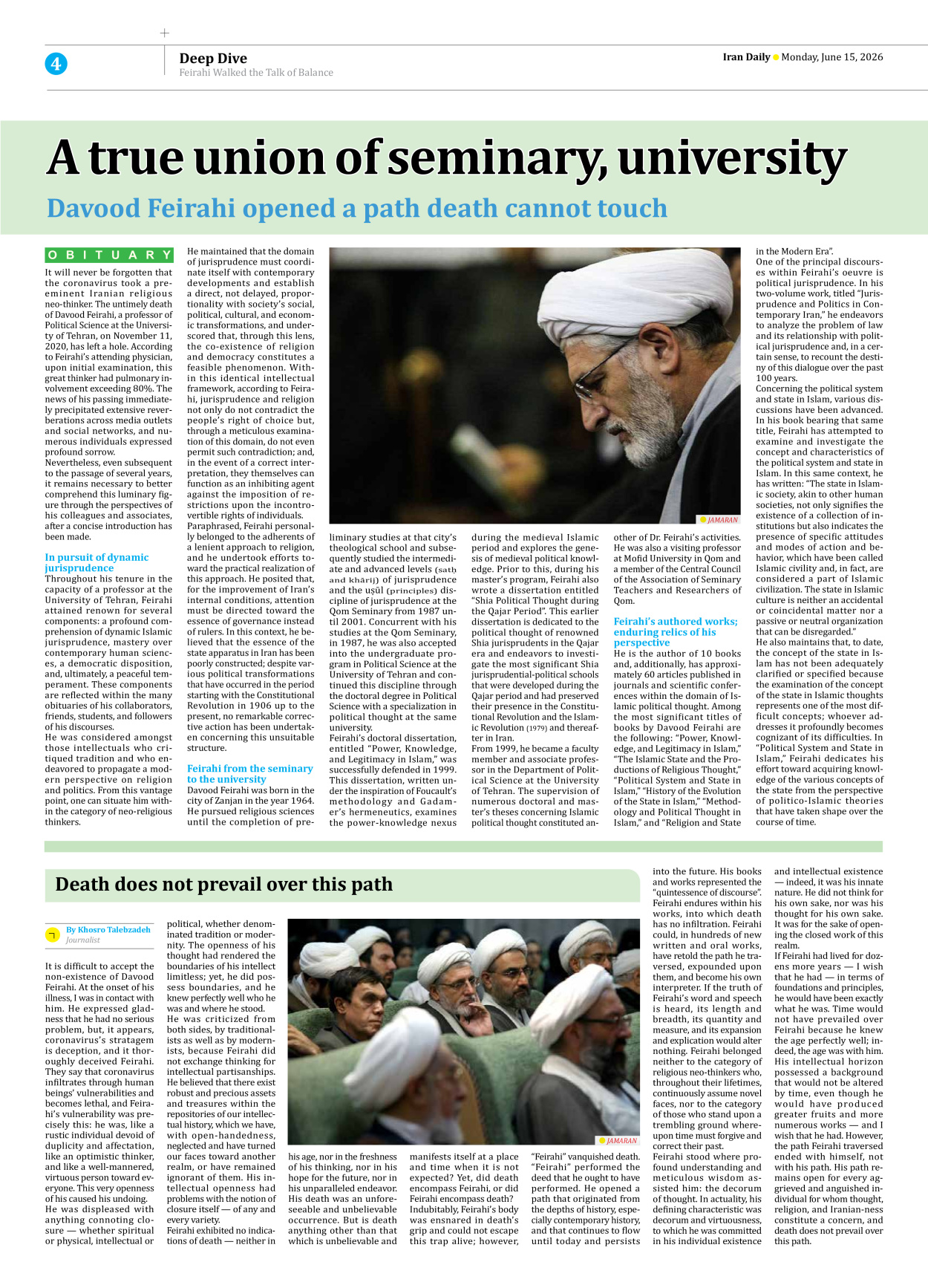 Iran Daily - Number Eight Thousand One Hundred and Forty One - 15 June 2026 - Page 4