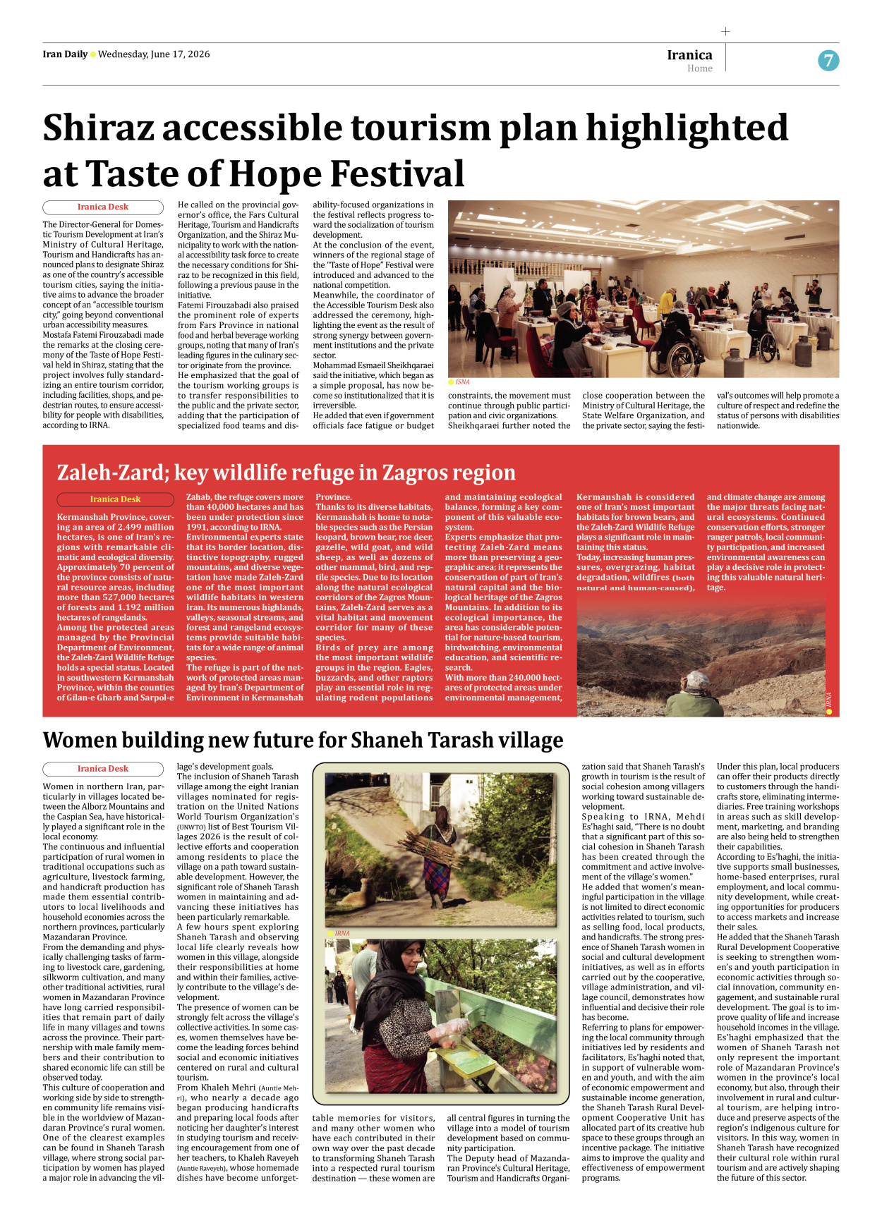 Iran Daily - Number Eight Thousand One Hundred and Forty Three - 17 June 2026 - Page 7