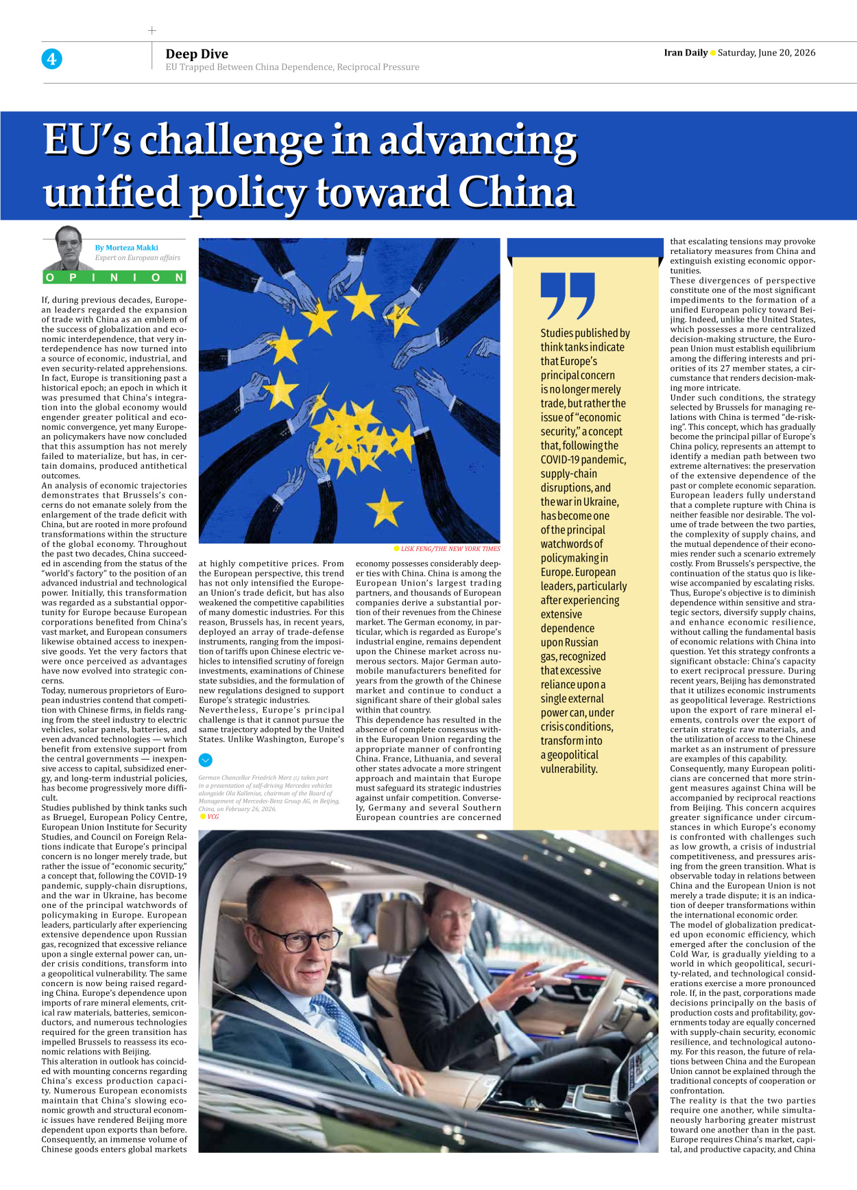 Iran Daily - Number Eight Thousand One Hundred and Forty Five - 20 June 2026 - Page 4