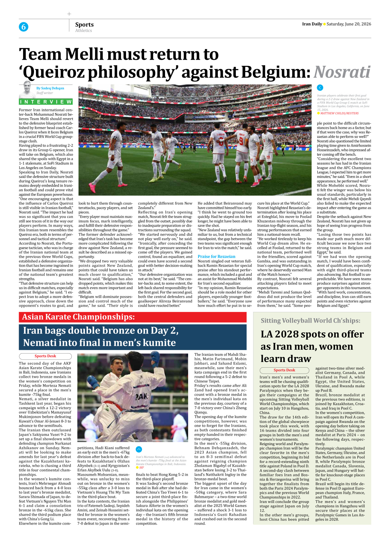 Iran Daily - Number Eight Thousand One Hundred and Forty Five - 20 June 2026 - Page 6