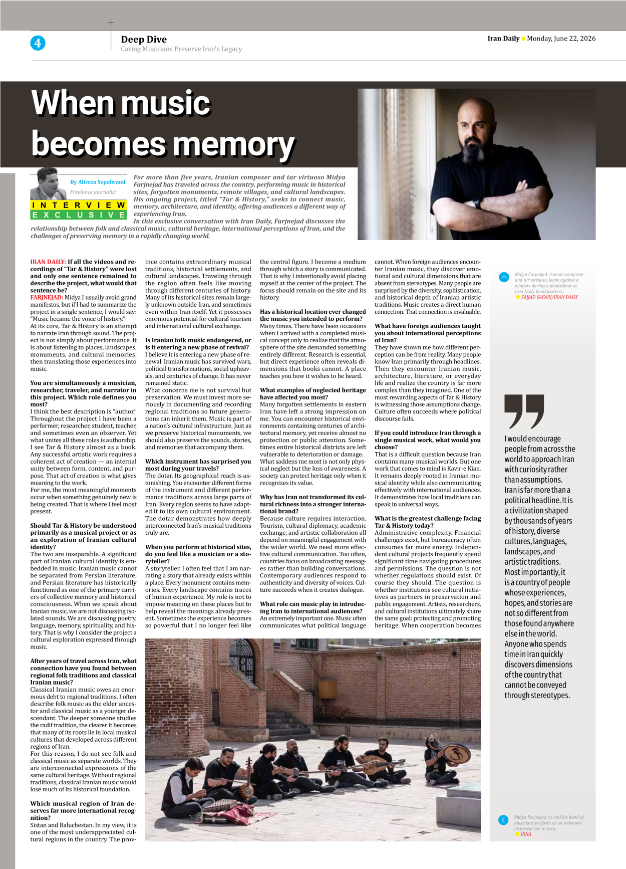 Iran Daily - Number Eight Thousand One Hundred and Forty Seven - 22 June 2026 - Page 4