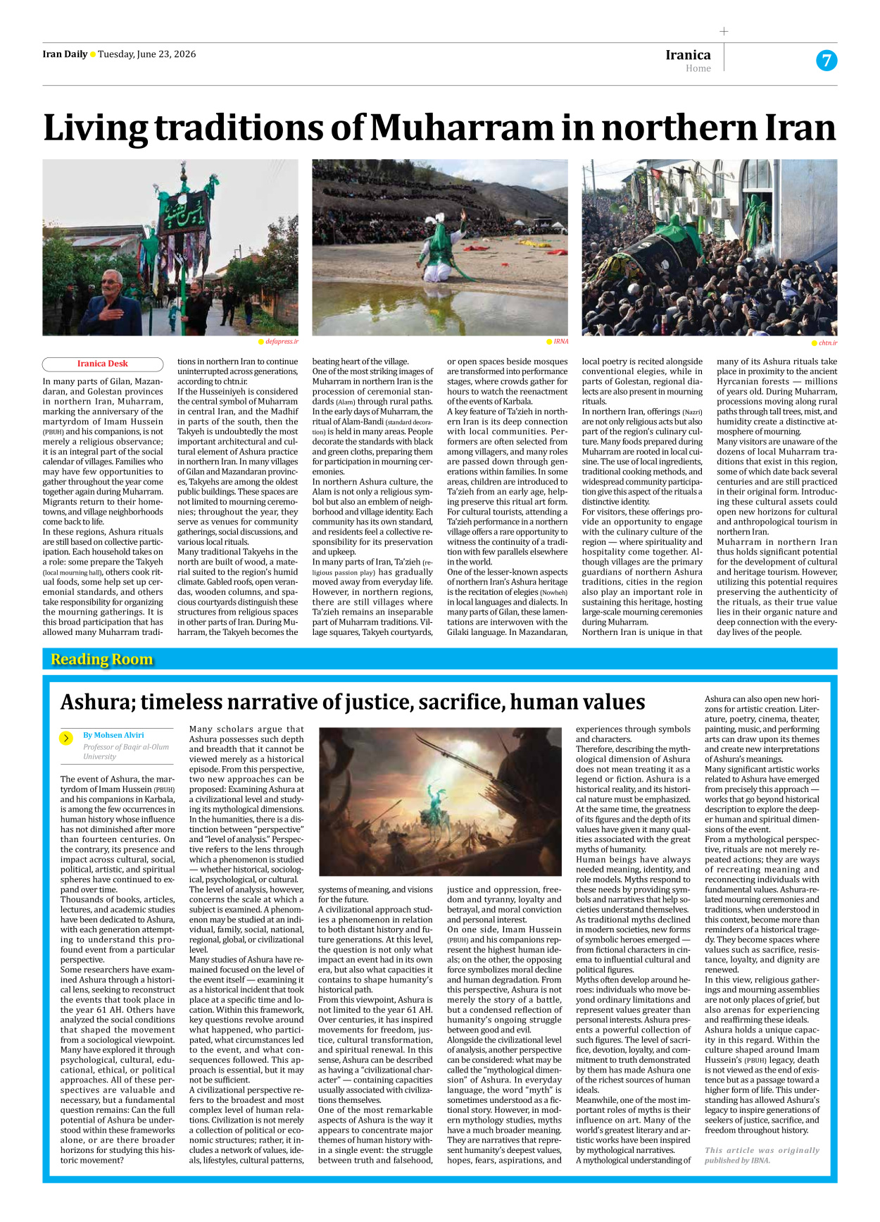 Iran Daily - Number Eight Thousand One Hundred and Forty Eight - 23 June 2026 - Page 7