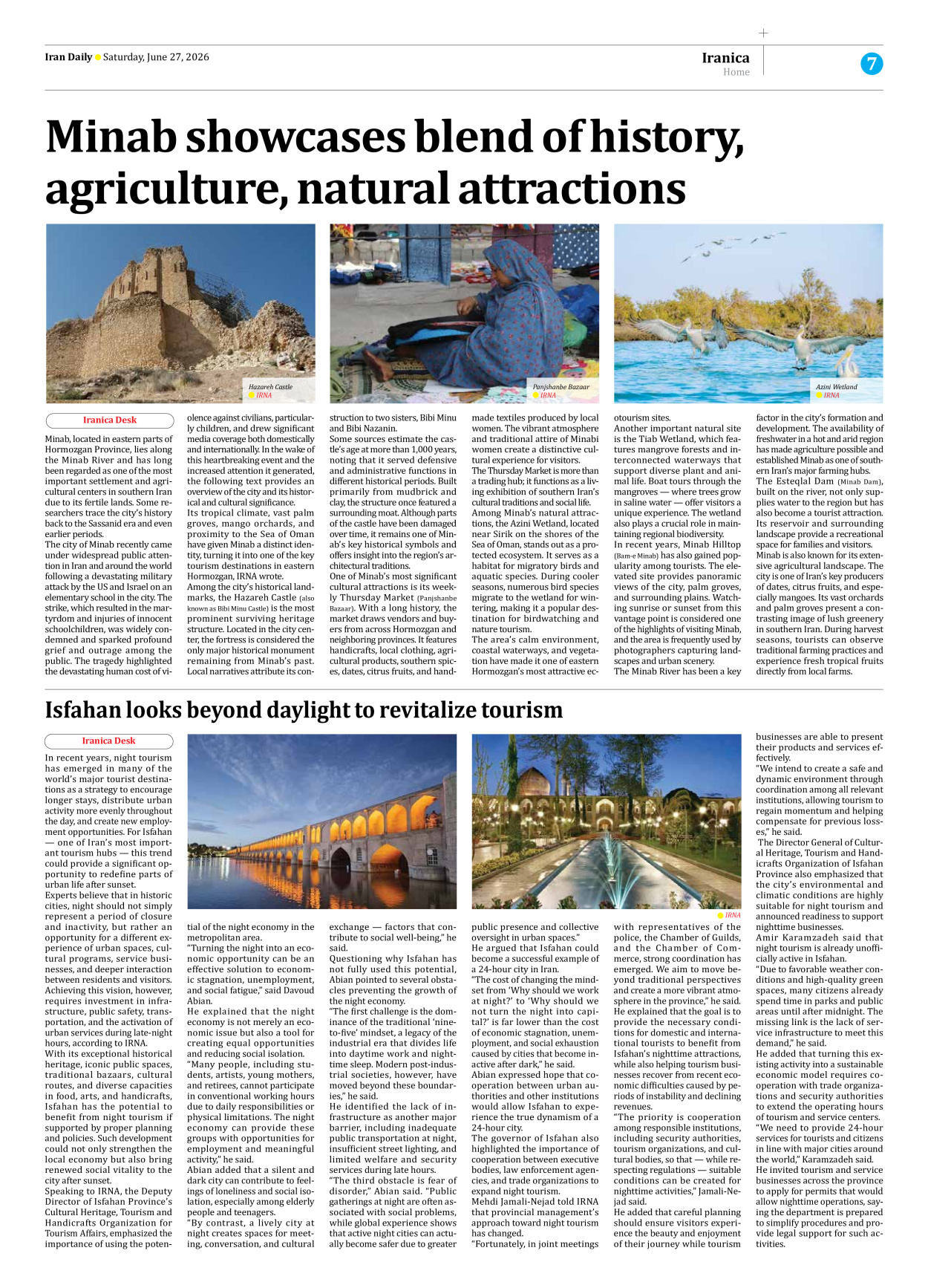 Iran Daily - Number Eight Thousand One Hundred and Forty Nine - 27 June 2026 - Page 7
