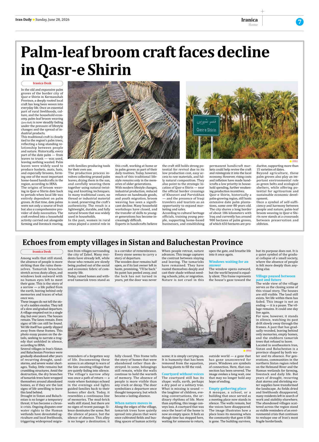Iran Daily - Number Eight Thousand One Hundred and Fifty - 28 June 2026 - Page 7