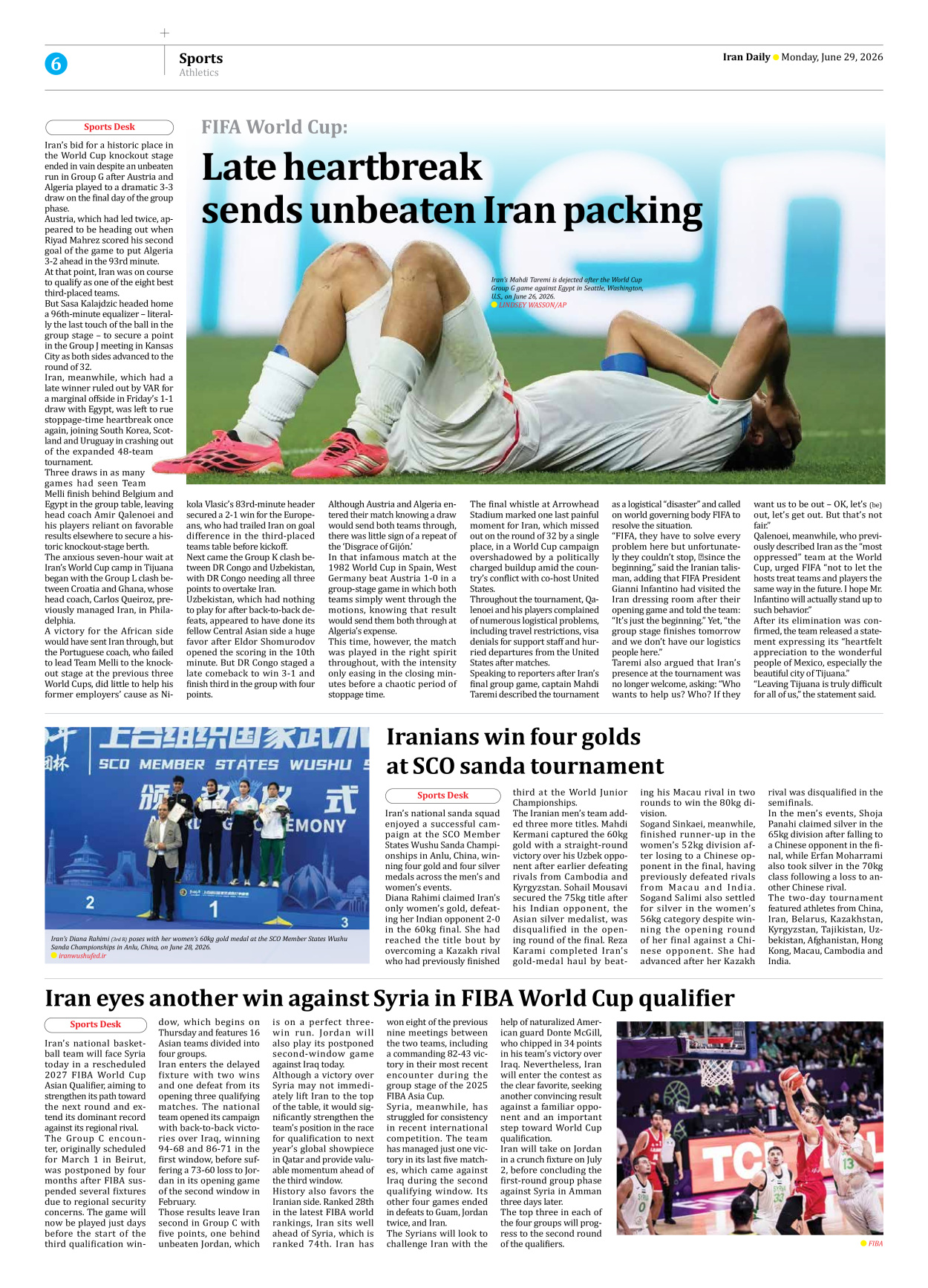 Iran Daily - Number Eight Thousand One Hundred and Fifty One - 29 June 2026 - Page 6