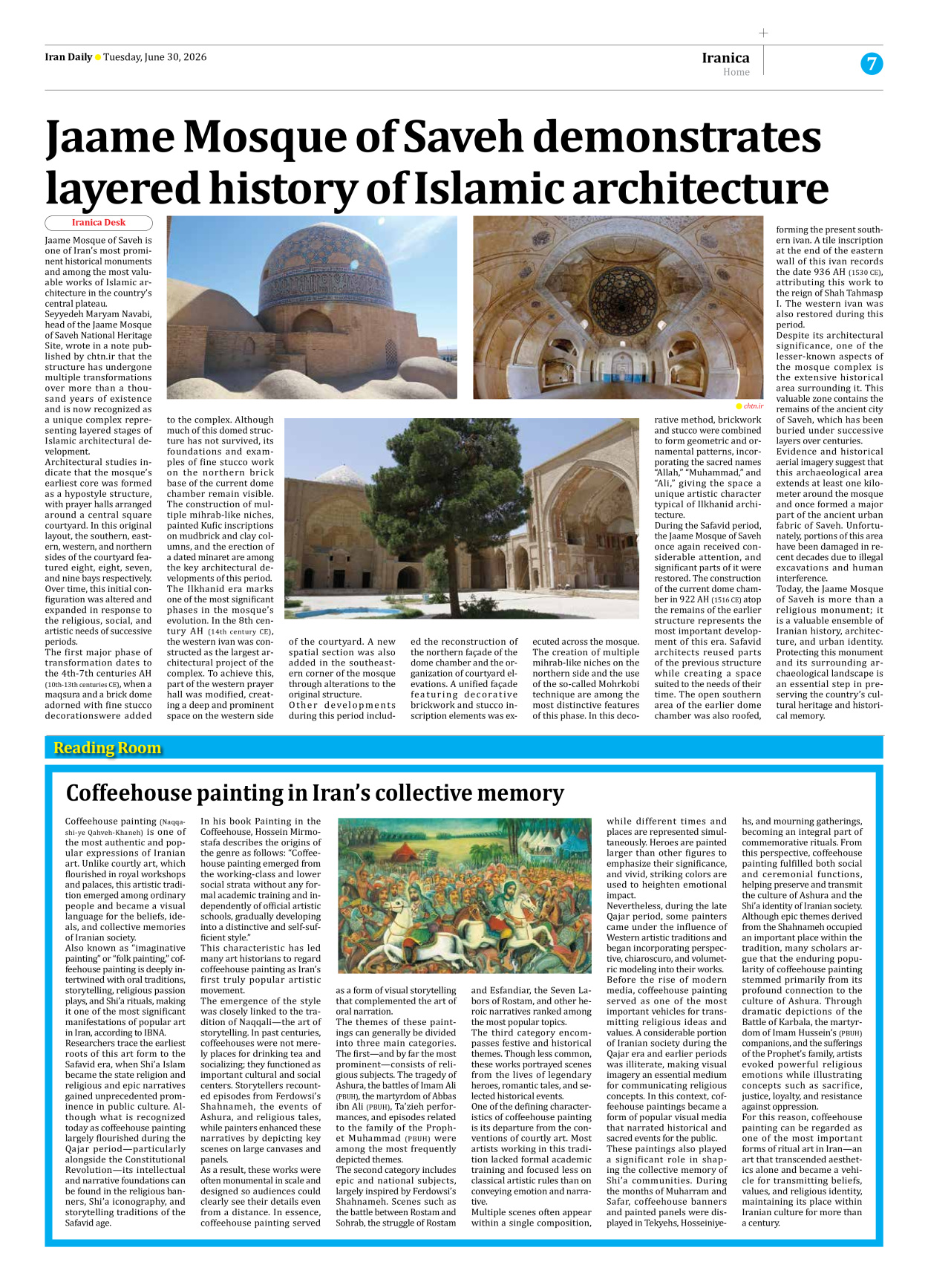 Iran Daily - Number Eight Thousand One Hundred and Fifty Two - 30 June 2026 - Page 7