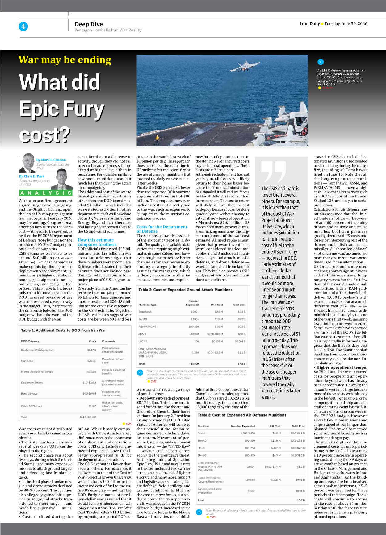 Iran Daily - Number Eight Thousand One Hundred and Fifty Two - 30 June 2026 - Page 4