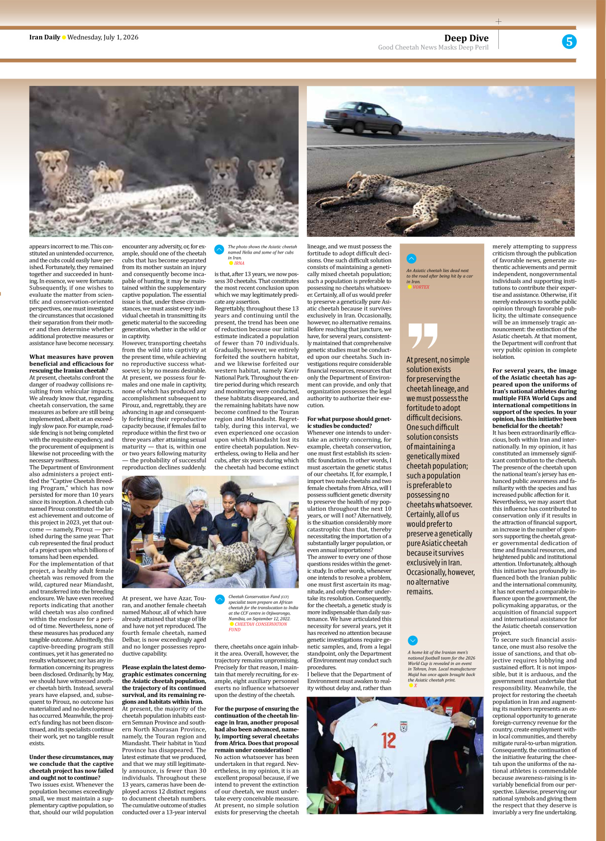 Iran Daily - Number Eight Thousand One Hundred and Fifty Three - 01 July 2026 - Page 5