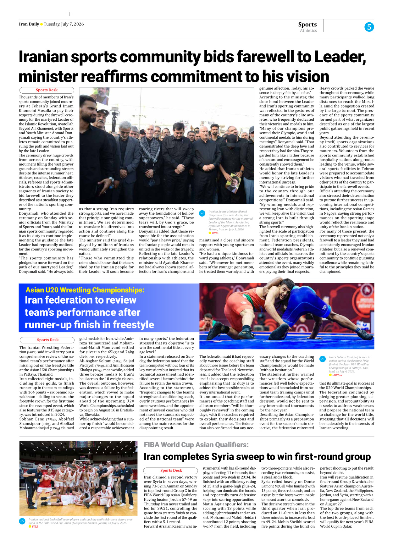 Iran Daily - Number Eight Thousand One Hundred and Fifty Seven - 07 July 2026 - Page 5