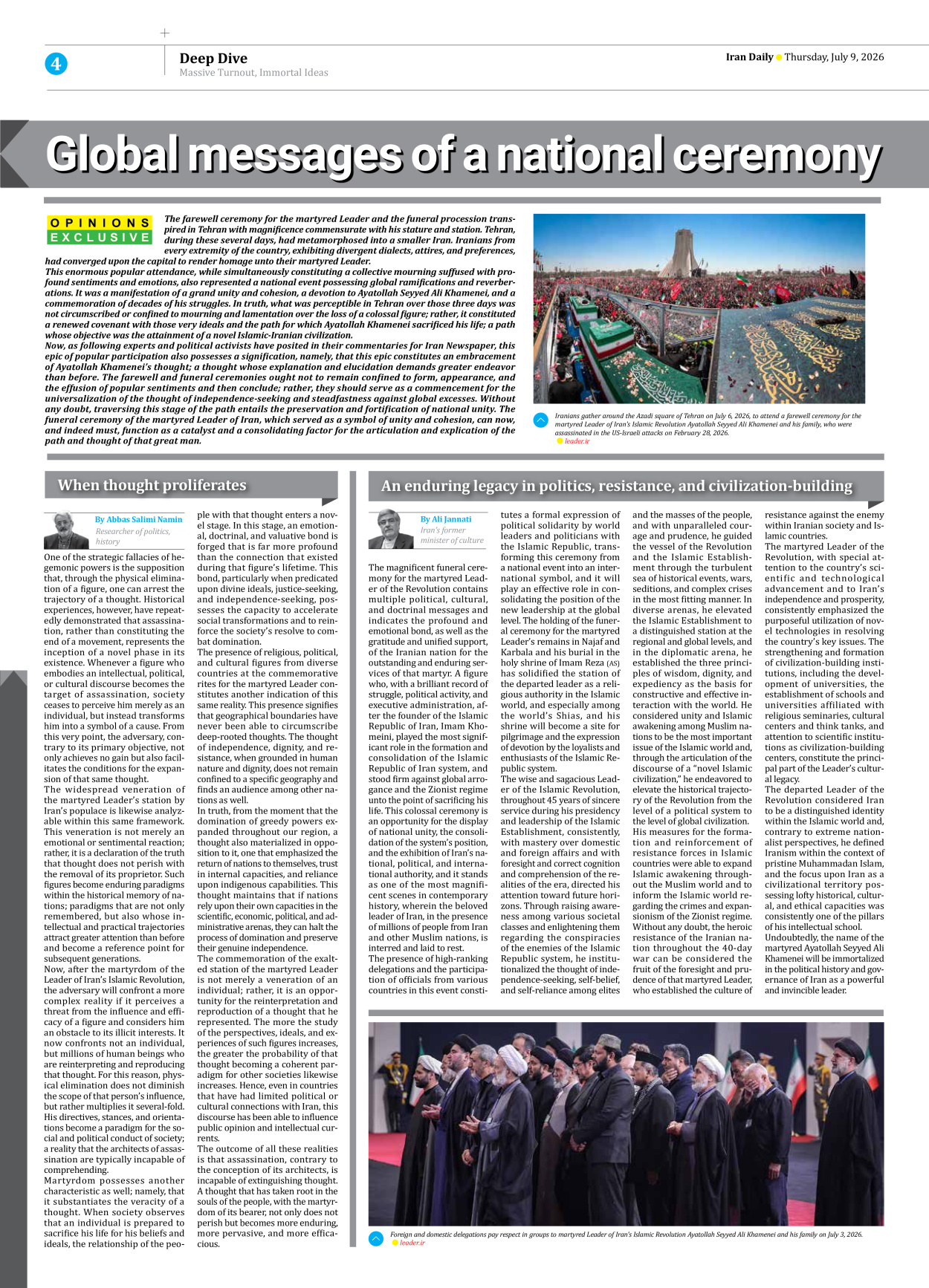 Iran Daily - Number Eight Thousand One Hundred and Fifty Nine - 09 July 2026 - Page 4