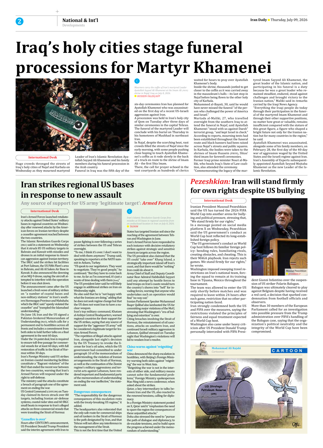 Iran Daily - Number Eight Thousand One Hundred and Fifty Nine - 09 July 2026 - Page 2