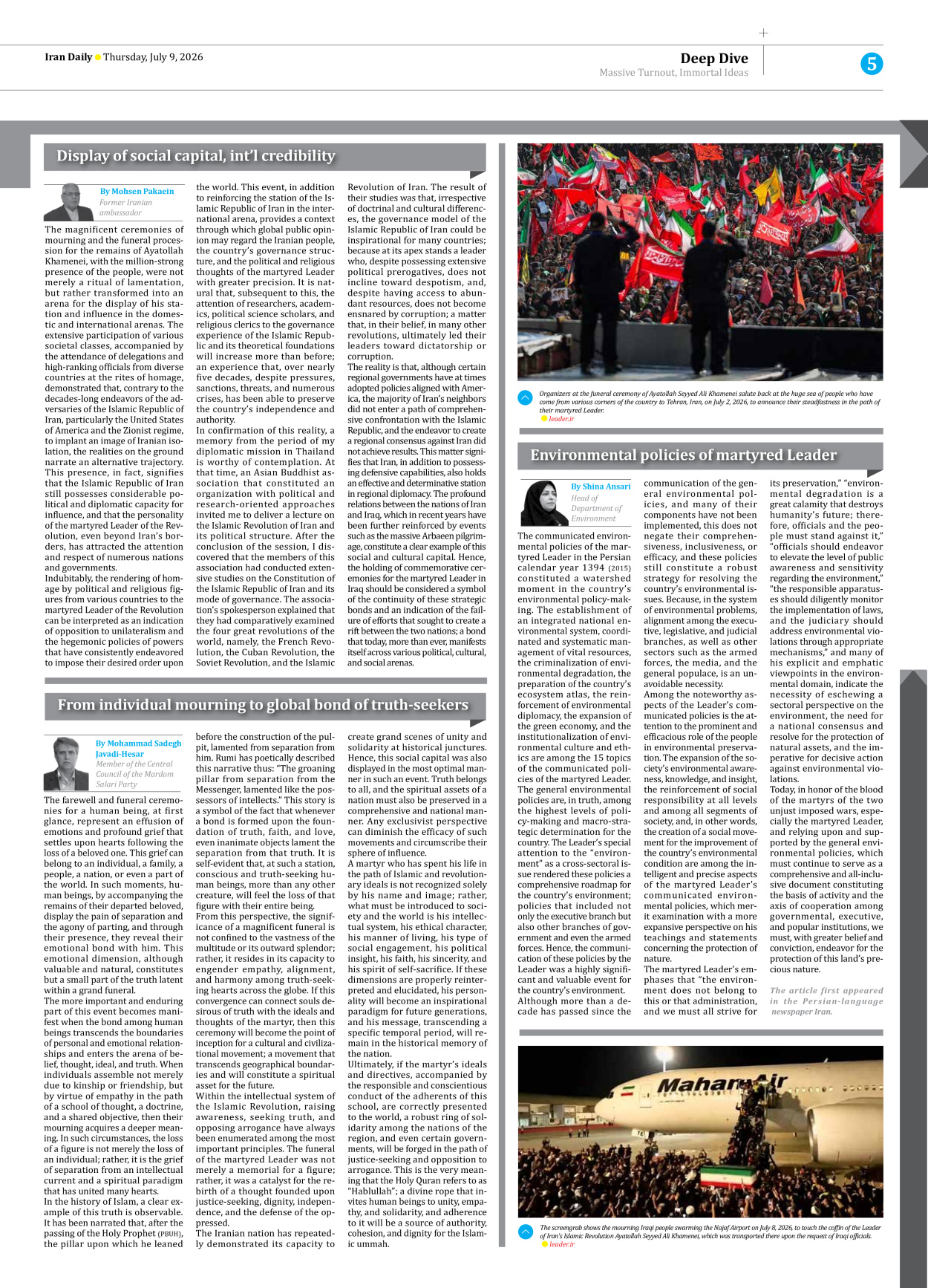 Iran Daily - Number Eight Thousand One Hundred and Fifty Nine - 09 July 2026 - Page 5