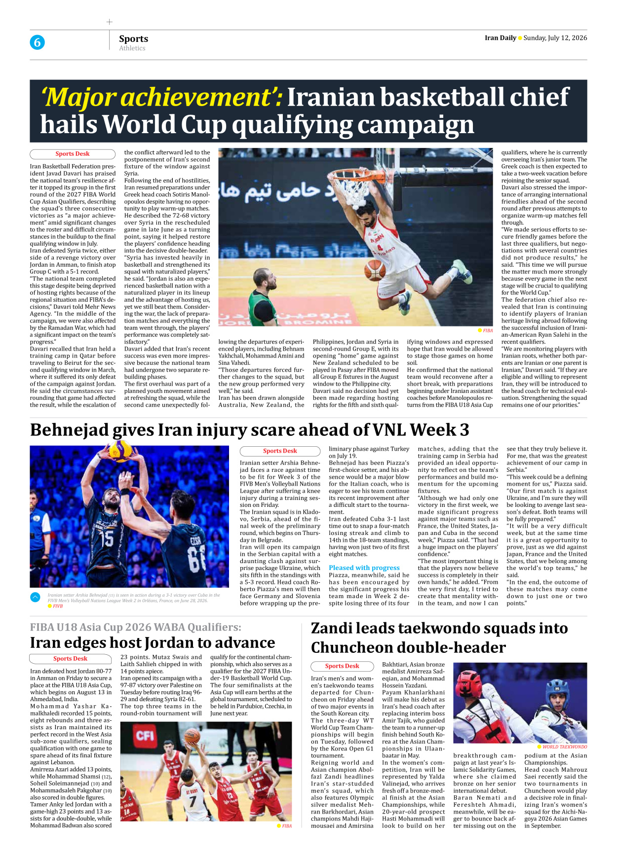 Iran Daily - Number Eight Thousand One Hundred and Sixty One - 12 July 2026 - Page 6