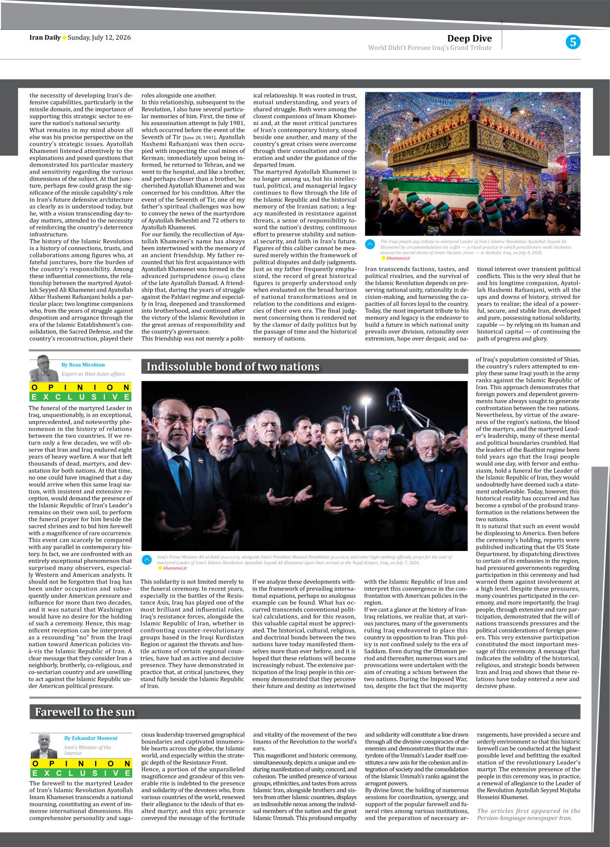 Iran Daily - Number Eight Thousand One Hundred and Sixty One - 12 July 2026 - Page 5