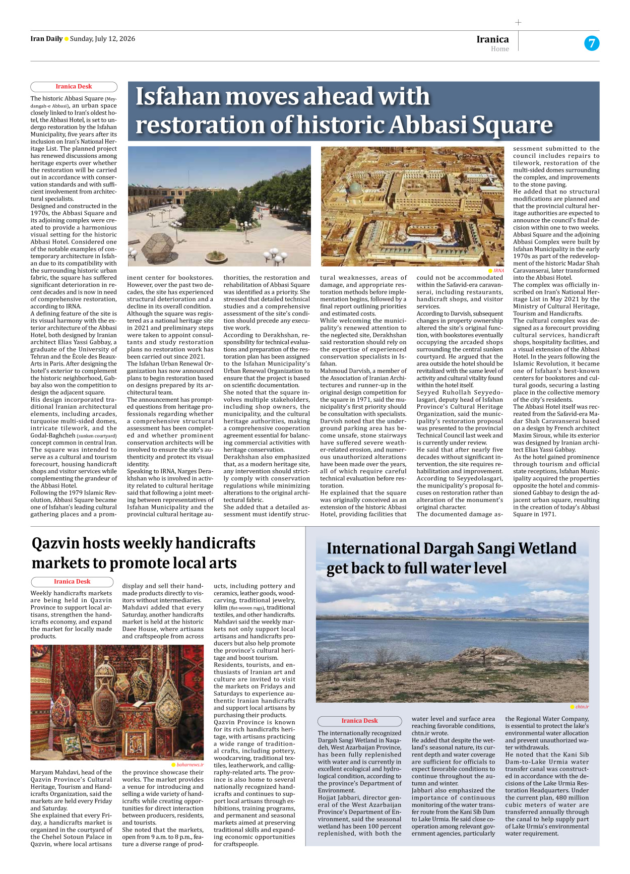 Iran Daily - Number Eight Thousand One Hundred and Sixty One - 12 July 2026 - Page 7