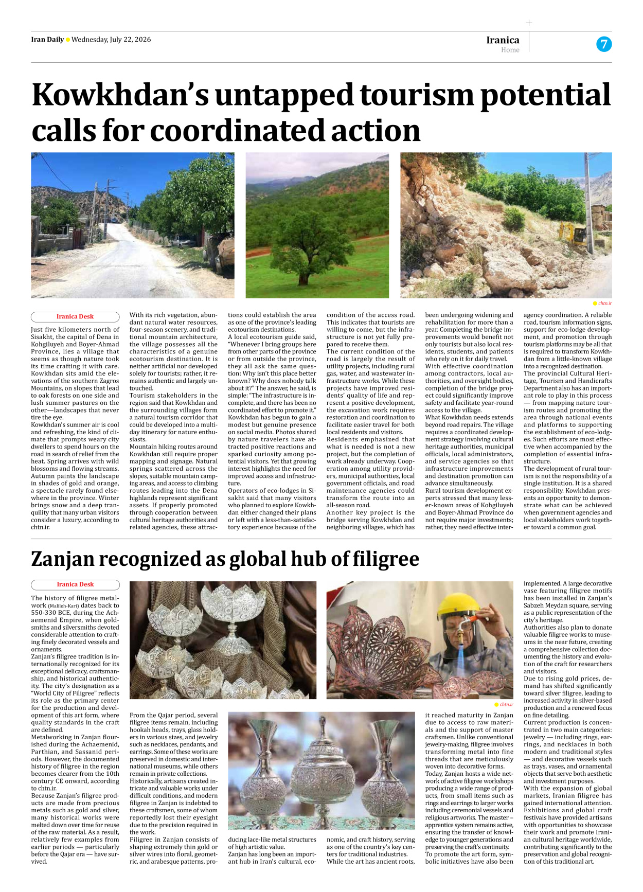 Iran Daily - Number Eight Thousand One Hundred and Seventy - 22 July 2026 - Page 7