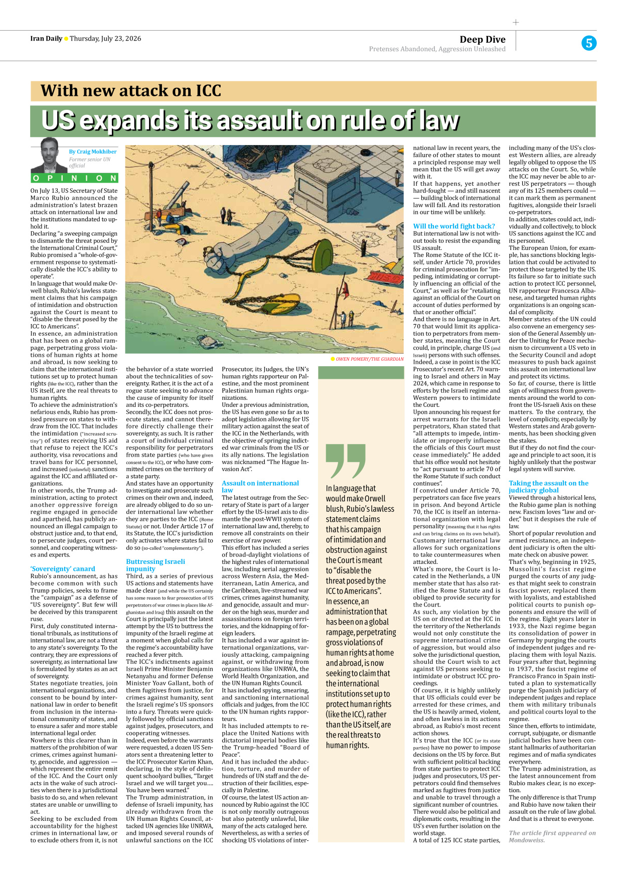 Iran Daily - Number Eight Thousand One Hundred and Seventy One - 23 July 2026 - Page 5