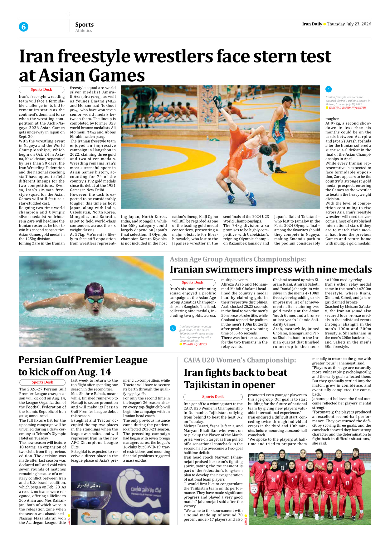 Iran Daily - Number Eight Thousand One Hundred and Seventy One - 23 July 2026 - Page 6