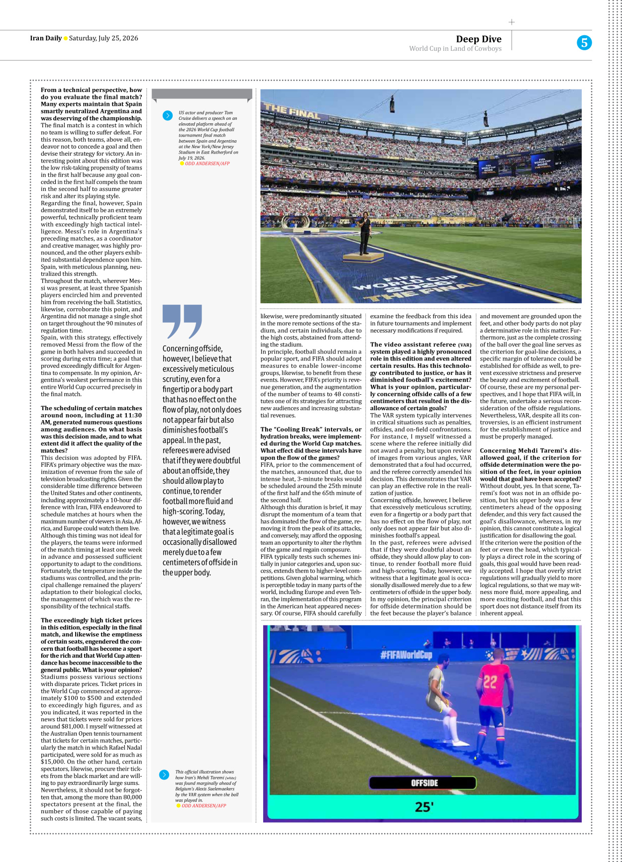 Iran Daily - Number Eight Thousand One Hundred and Seventy Two - 25 July 2026 - Page 5