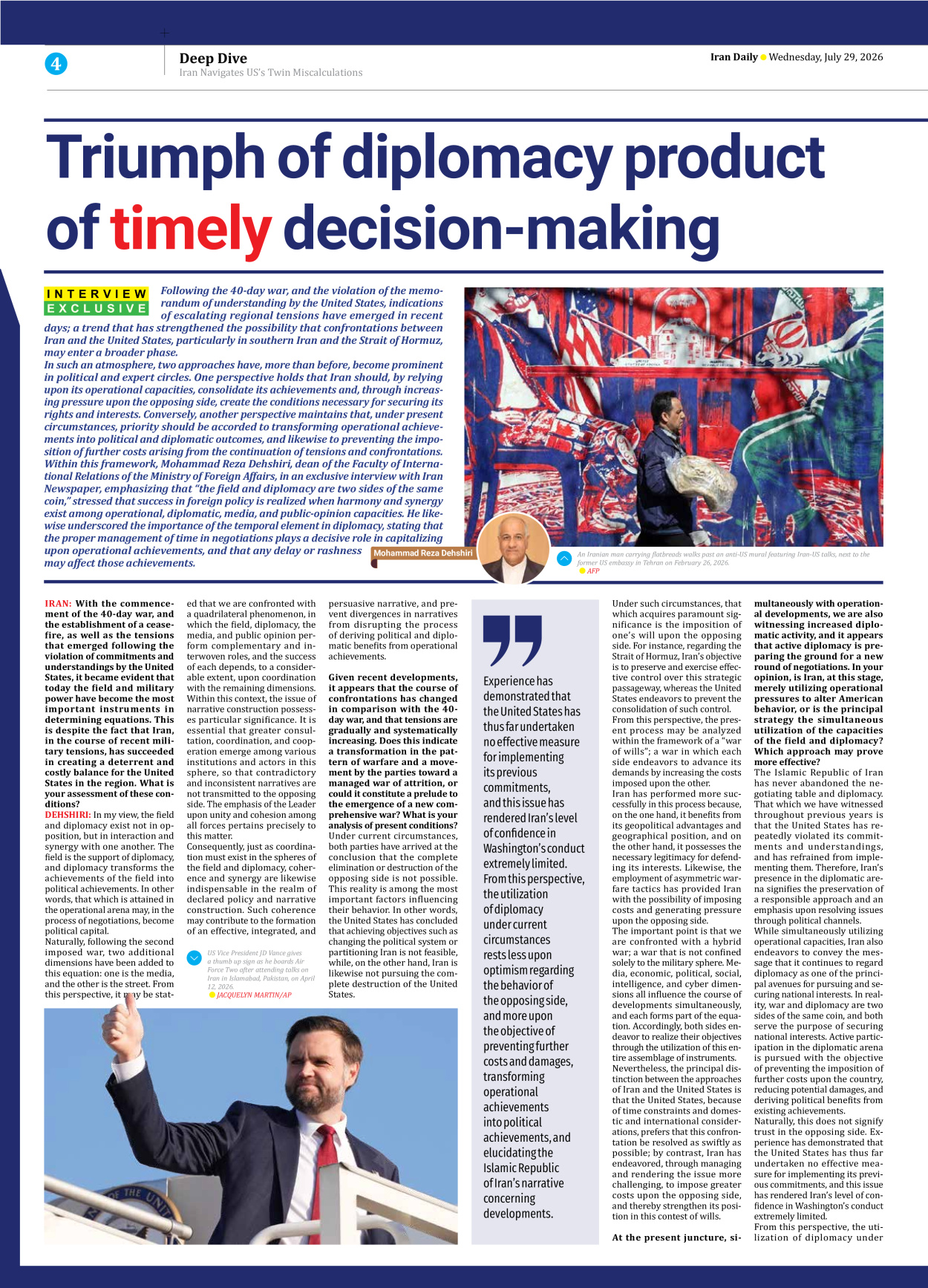 Iran Daily - Number Eight Thousand One Hundred and Seventy Six - 29 July 2026 - Page 4