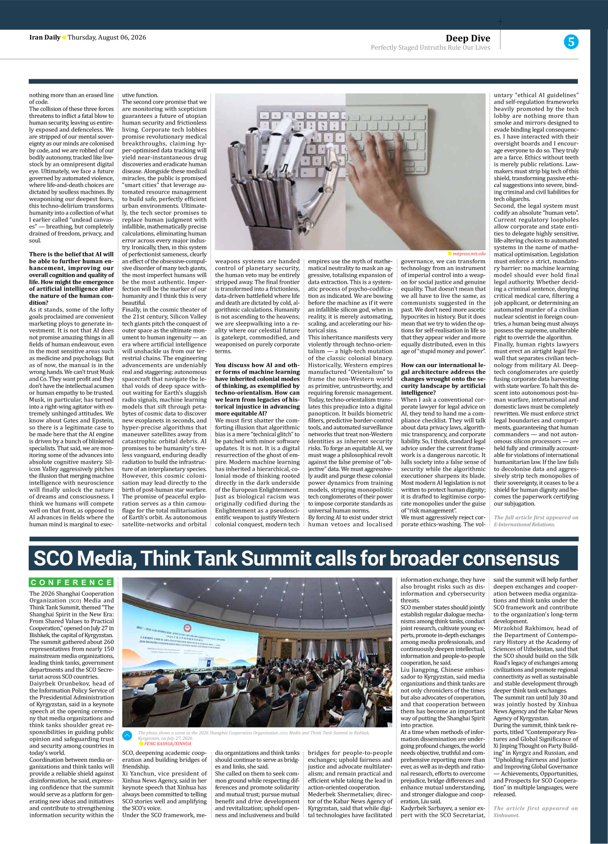 Iran Daily - Number Eight Thousand One Hundred and Eighty Two - 06 August 2026 - Page 5