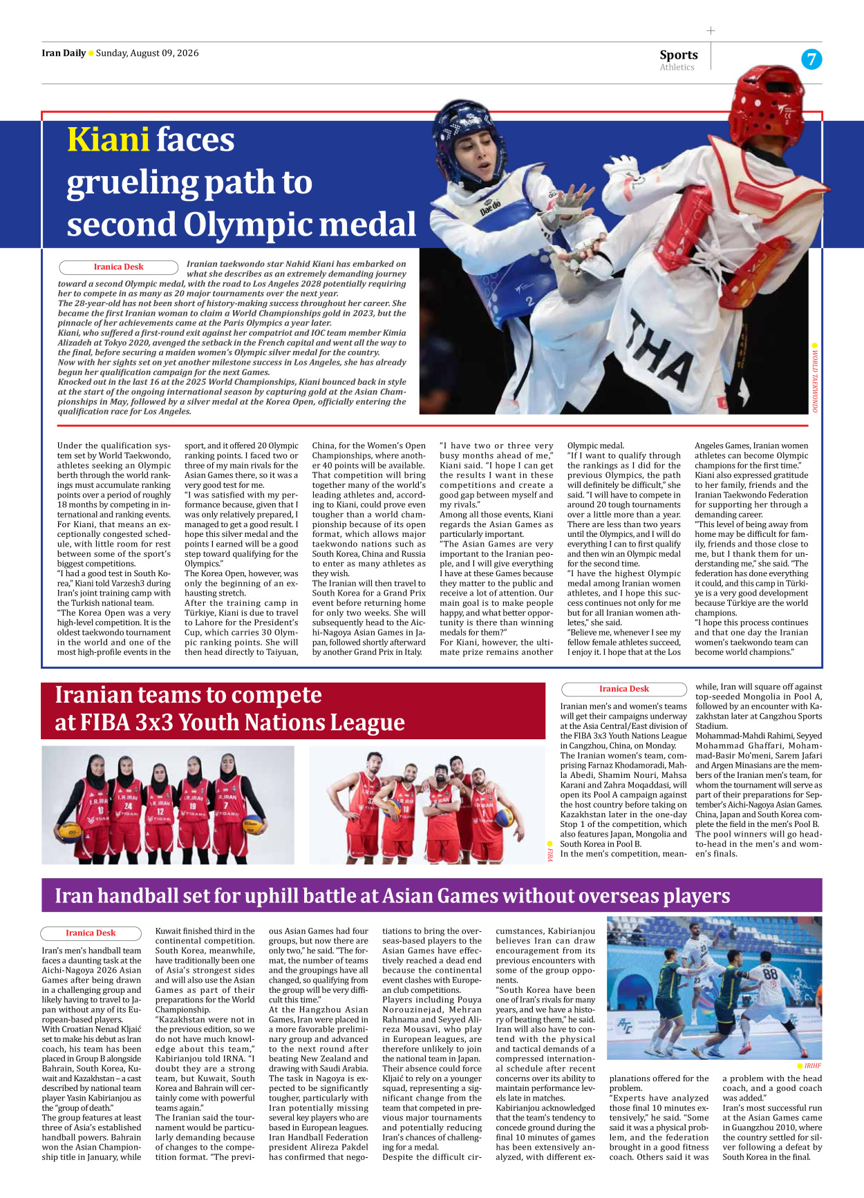 Iran Daily - Number Eight Thousand One Hundred and Eighty Four - 09 August 2026 - Page 7