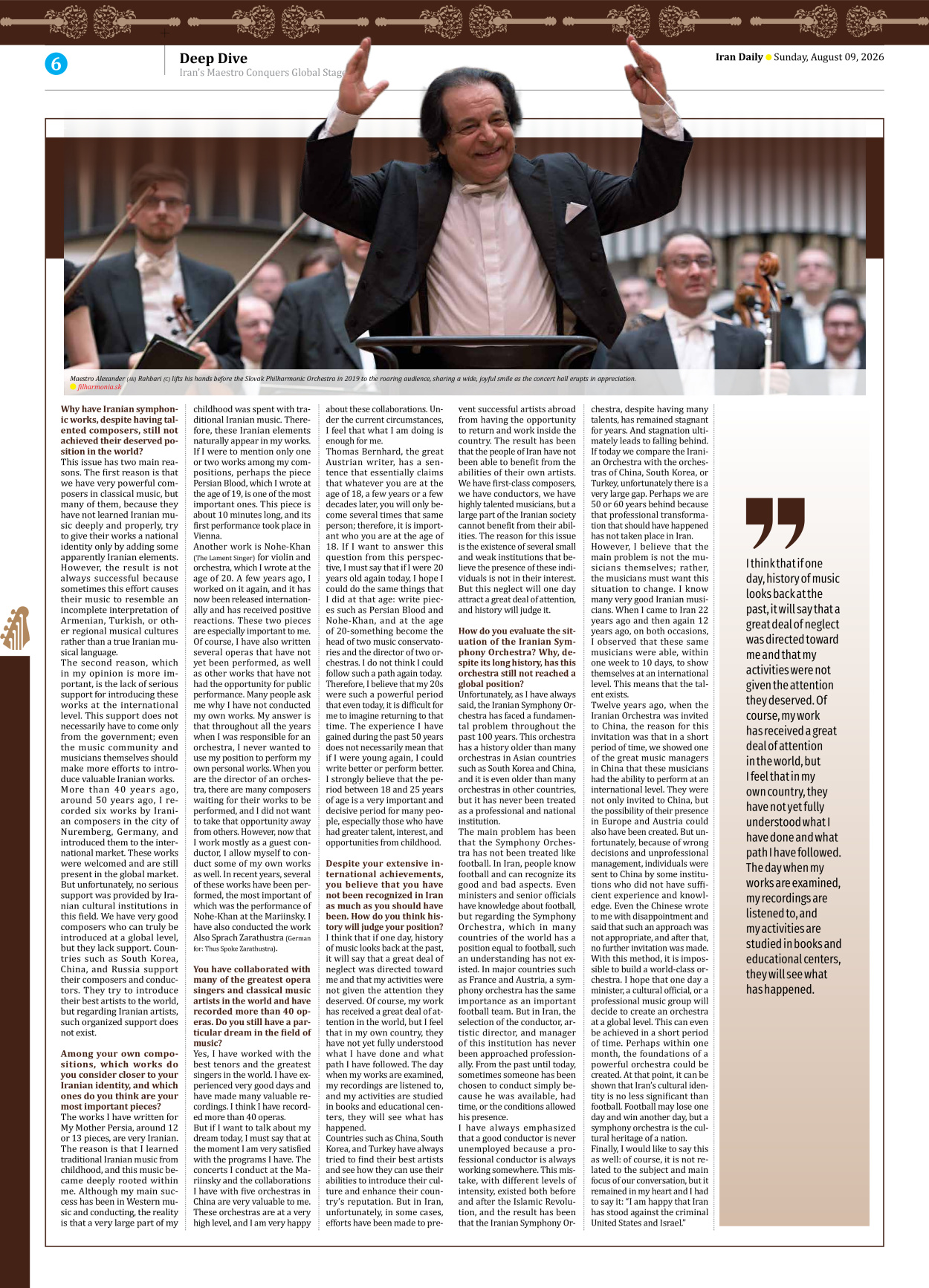 Iran Daily - Number Eight Thousand One Hundred and Eighty Four - 09 August 2026 - Page 6