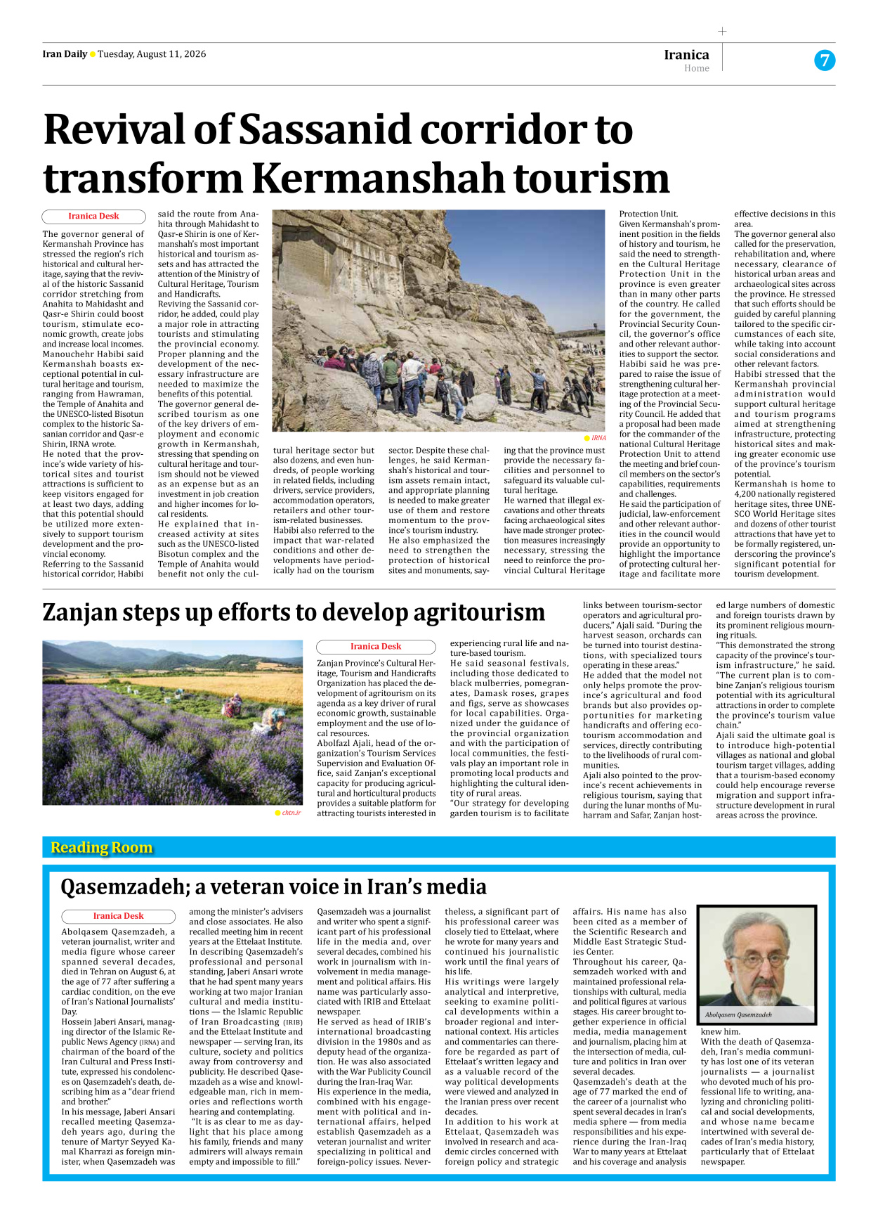 Iran Daily - Number Eight Thousand One Hundred and Eighty Six - 11 August 2026 - Page 7