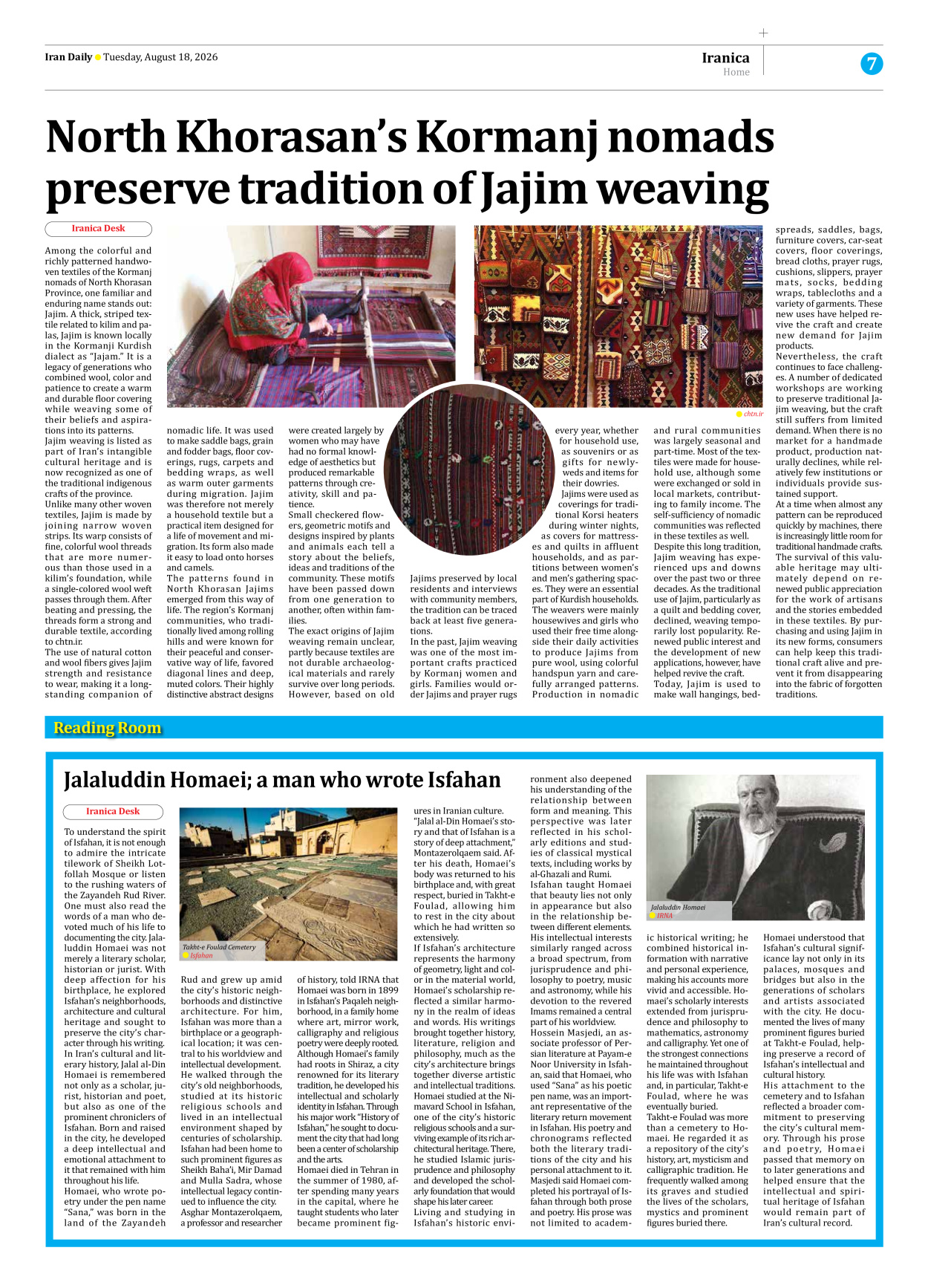 Iran Daily - Number Eight Thousand One Hundred and Ninety - 18 August 2026 - Page 7