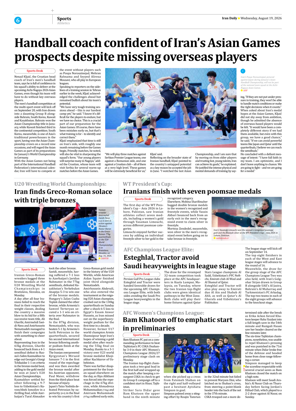 Iran Daily - Number Eight Thousand One Hundred and Ninety One - 19 August 2026 - Page 6