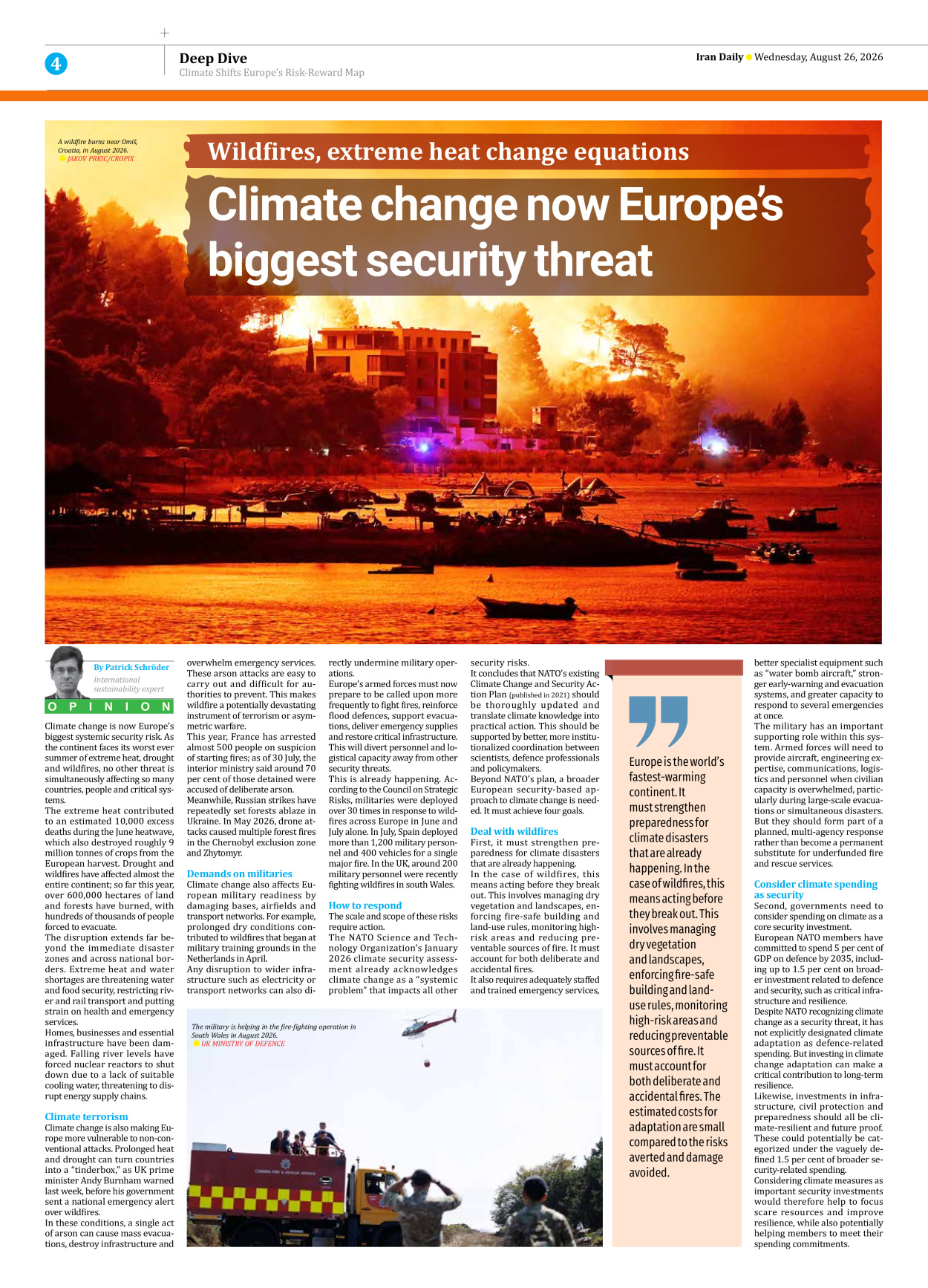 Iran Daily - Number Eight Thousand One Hundred and Ninety Seven - 26 August 2026 - Page 4