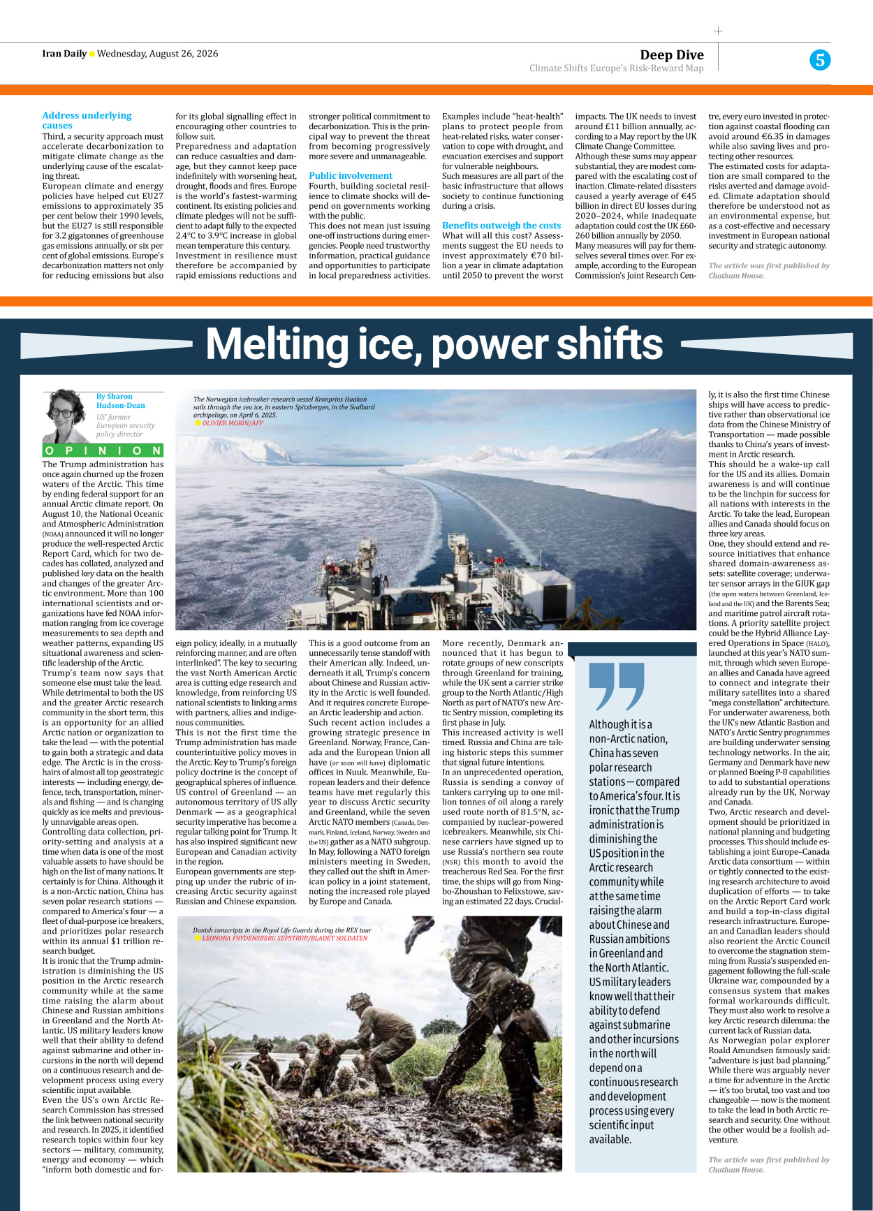 Iran Daily - Number Eight Thousand One Hundred and Ninety Seven - 26 August 2026 - Page 5