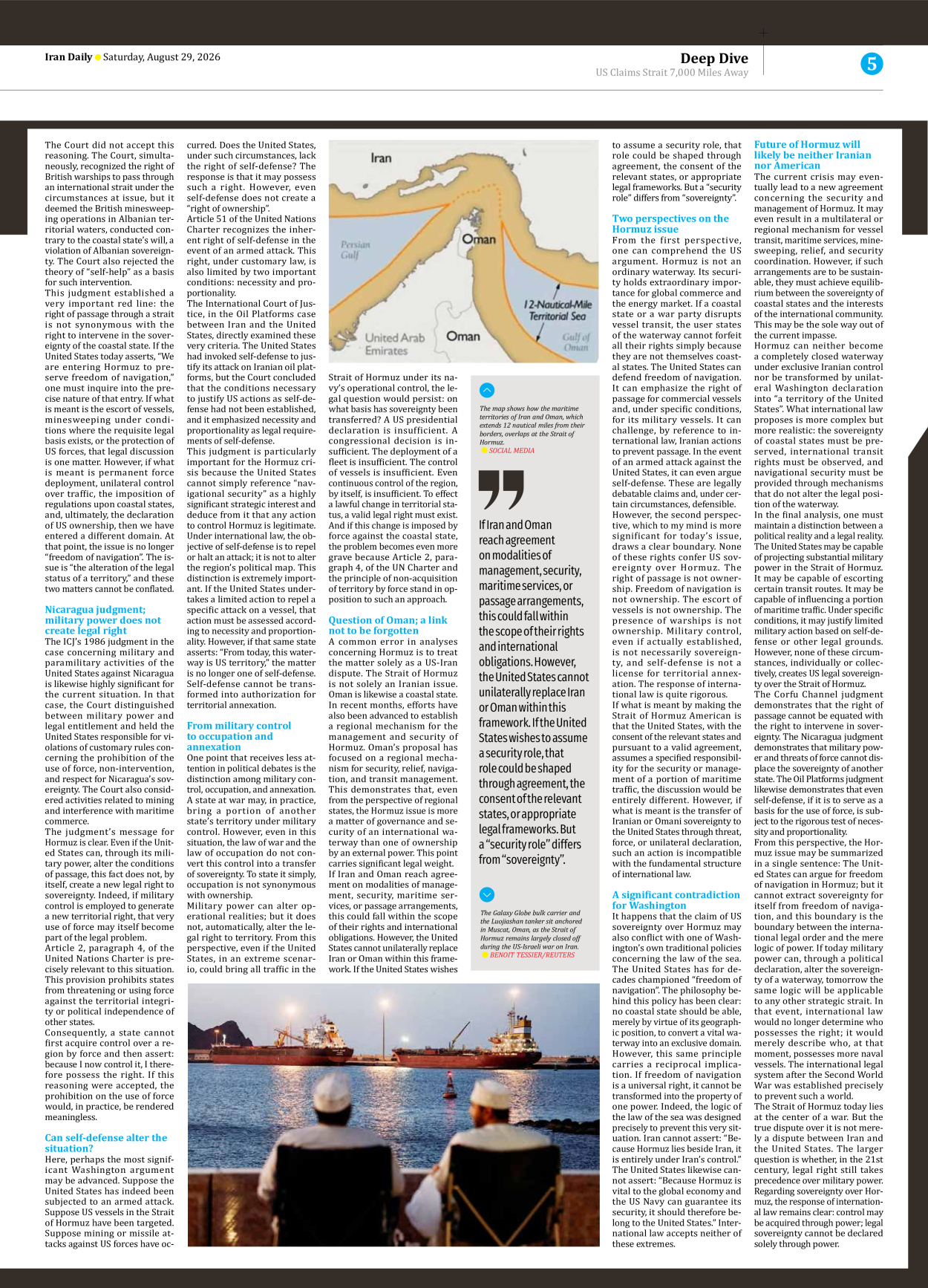 Iran Daily - Number Eight Thousand One Hundred and Ninety Nine - 29 August 2026 - Page 5