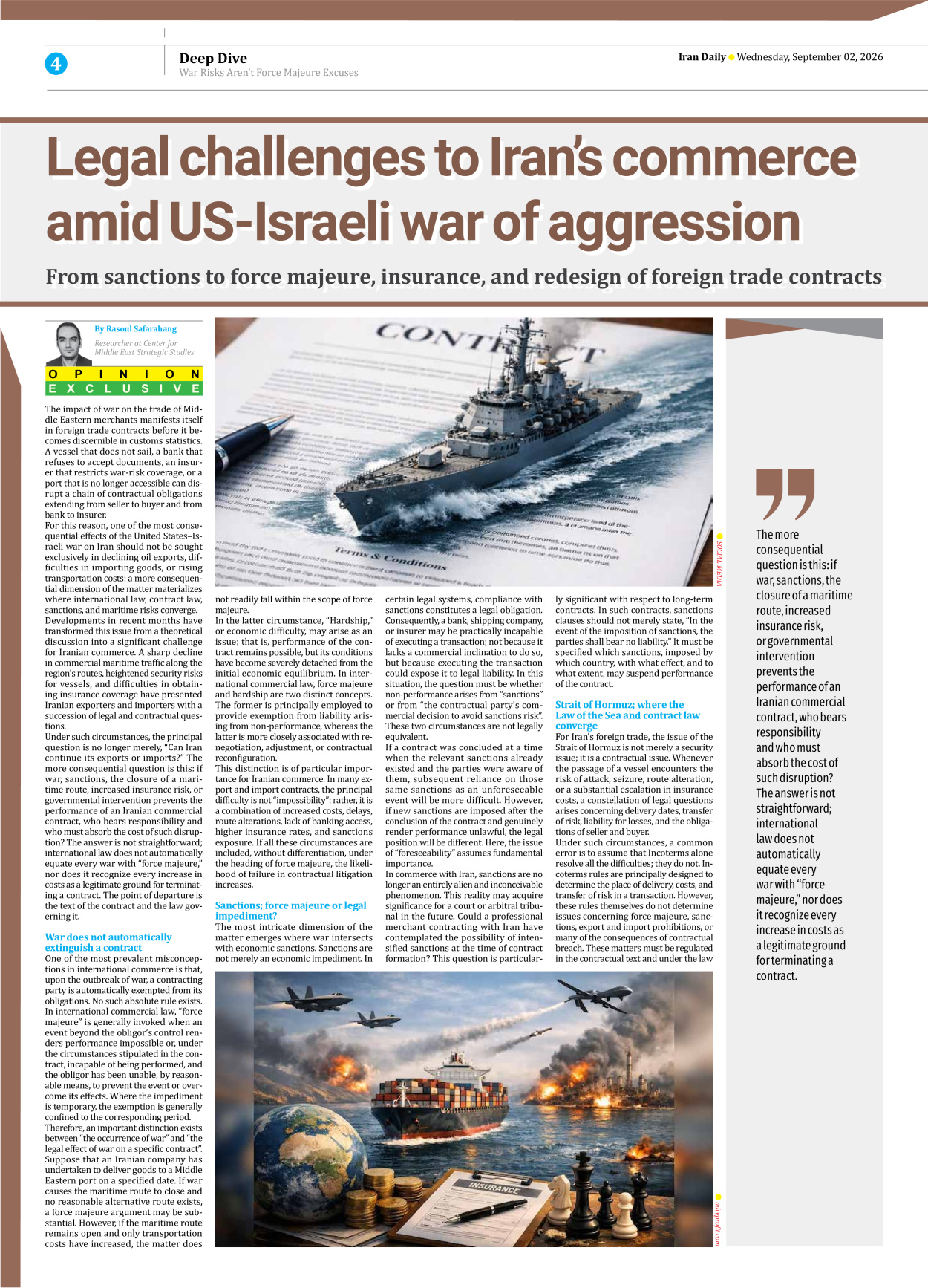Iran Daily - Number Eight Thousand Two Hundred and Two - 02 September 2026 - Page 4