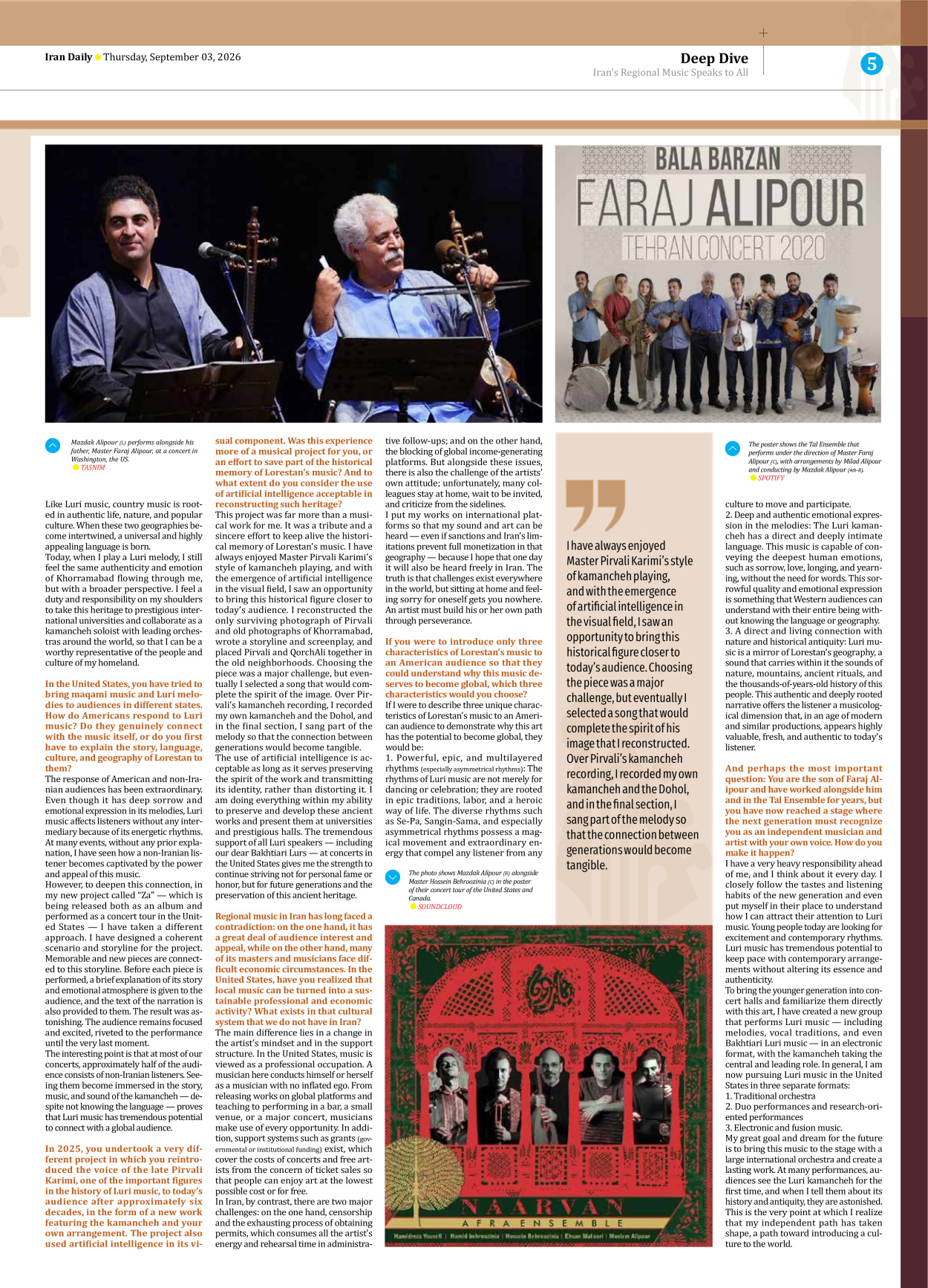 Iran Daily - Number Eight Thousand Two Hundred and Three - 03 September 2026 - Page 5