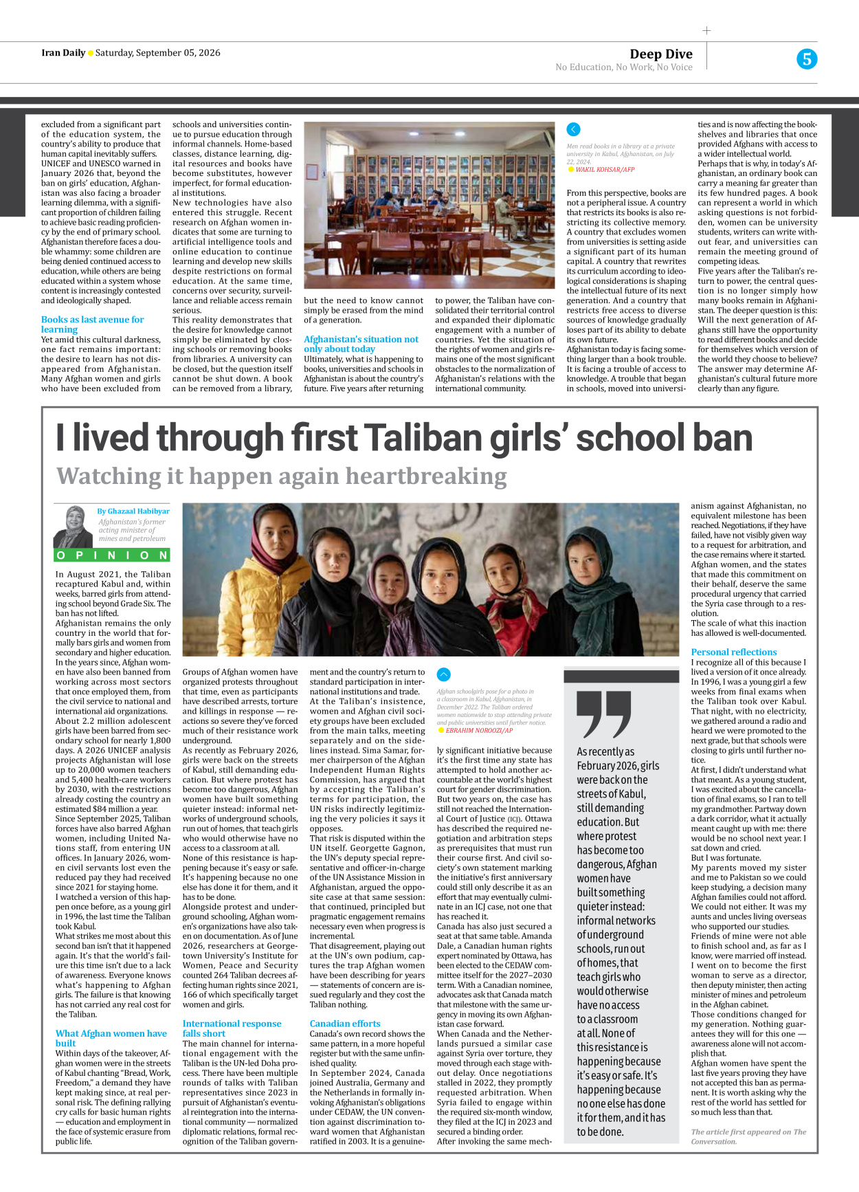 Iran Daily - Number Eight Thousand Two Hundred and Four - 05 September 2026 - Page 5