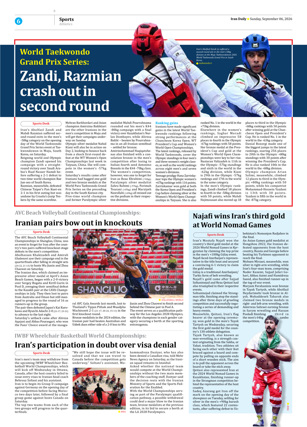 Iran Daily - Number Eight Thousand Two Hundred and Five - 06 September 2026 - Page 6