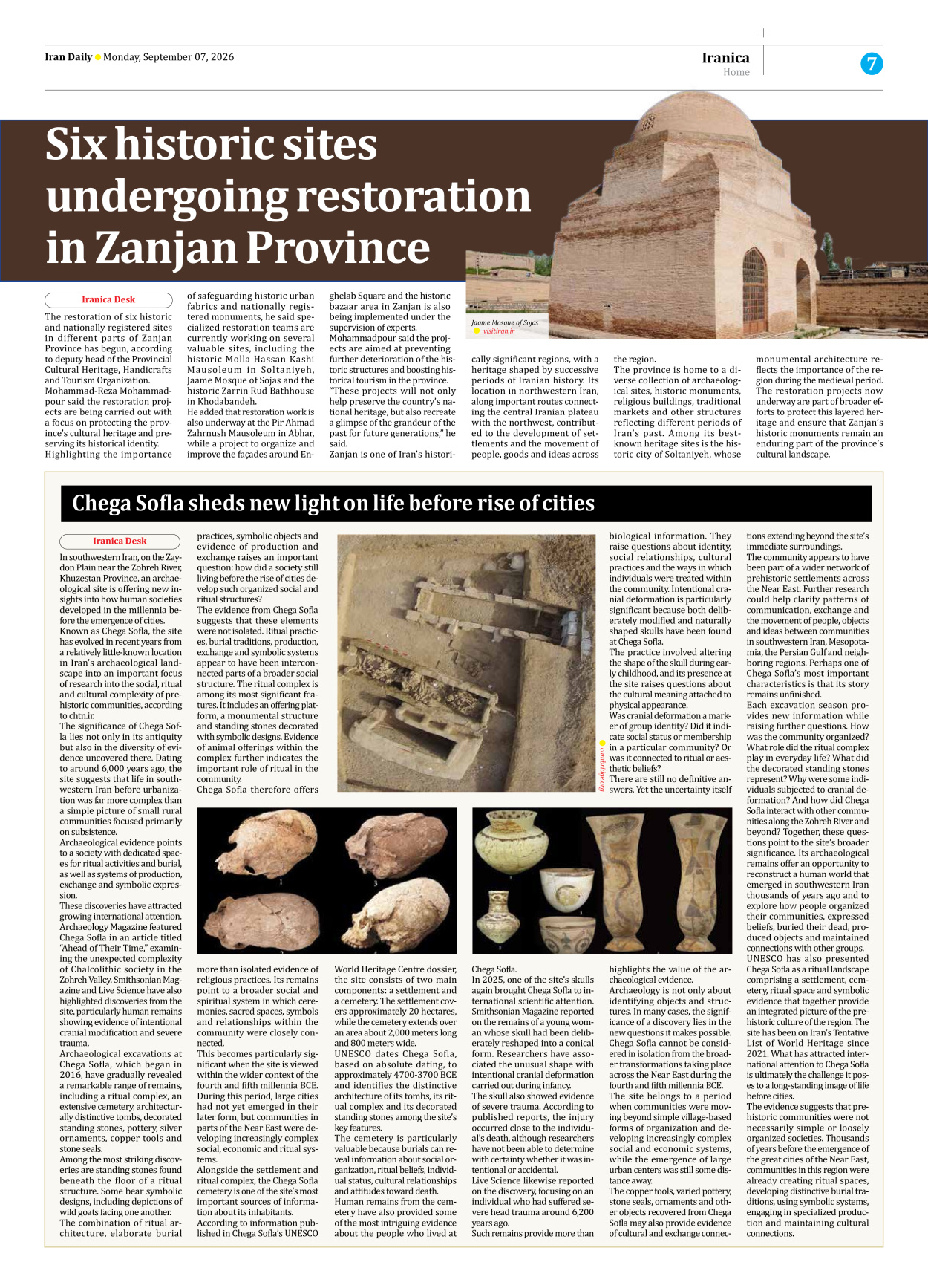 Iran Daily - Number Eight Thousand Two Hundred and Six - 07 September 2026 - Page 7