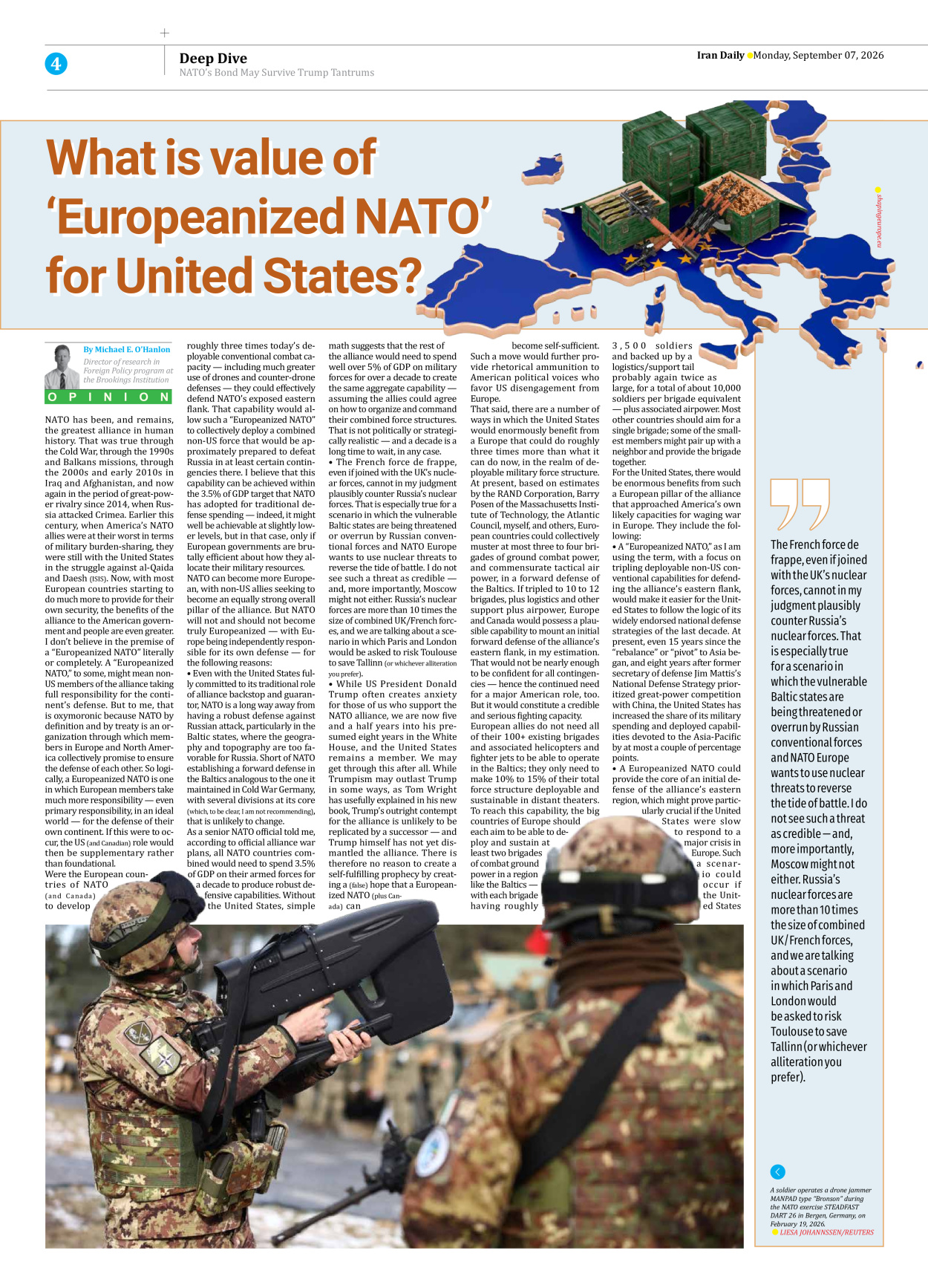 Iran Daily - Number Eight Thousand Two Hundred and Six - 07 September 2026 - Page 4