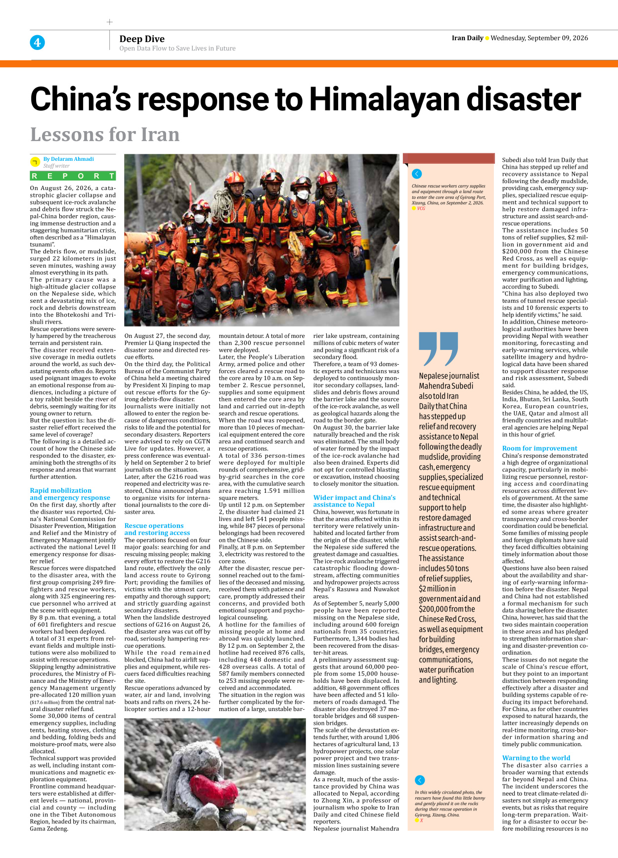 Iran Daily - Number Eight Thousand Two Hundred and Eight - 09 September 2026 - Page 4