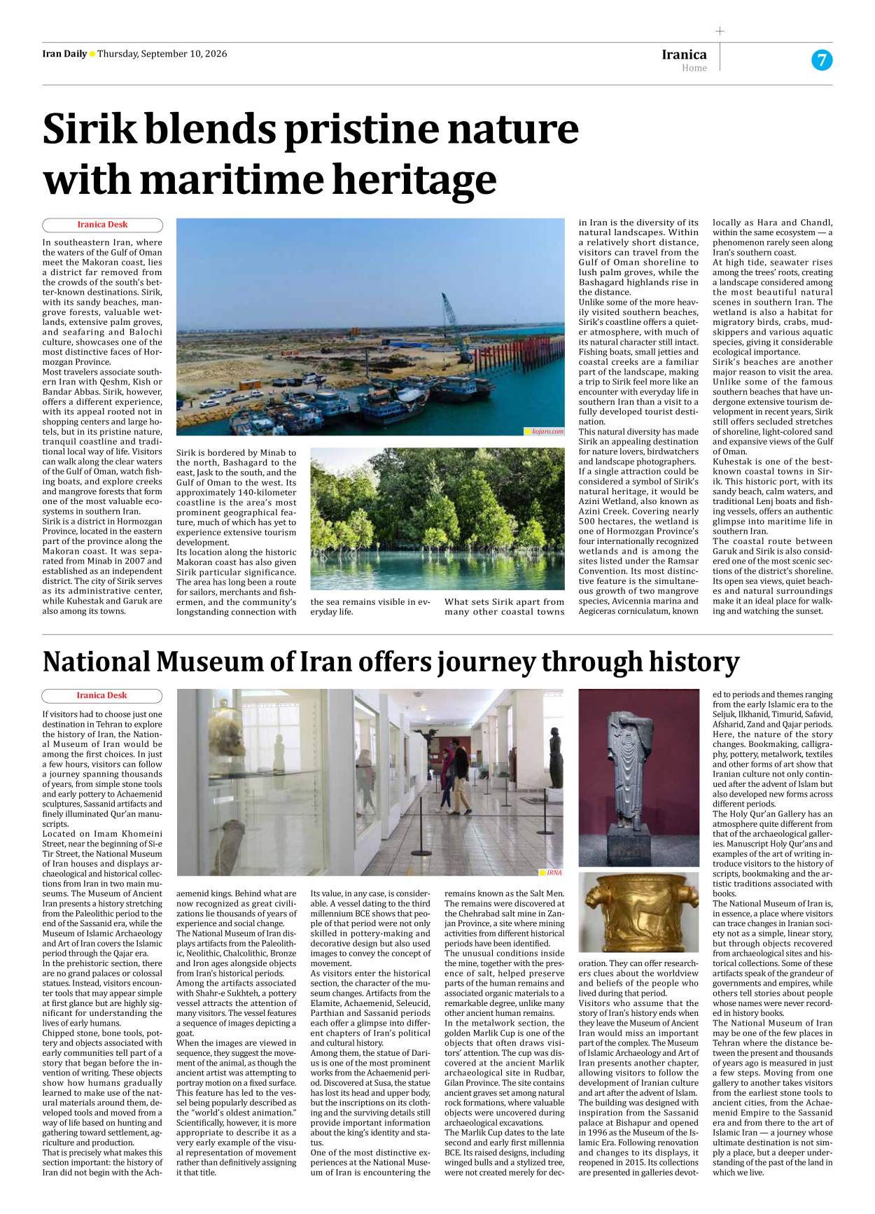 Iran Daily - Number Eight Thousand Two Hundred and Nine - 10 September 2026 - Page 7